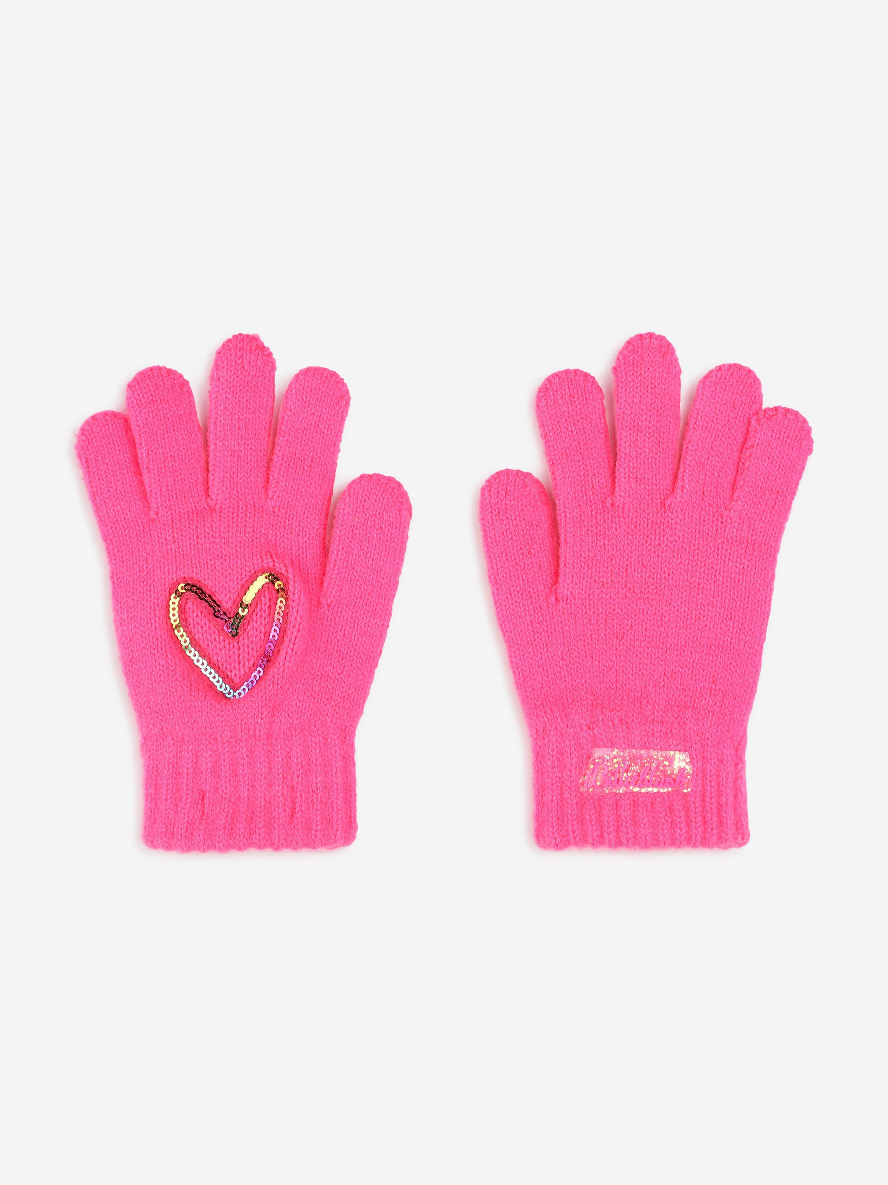 Billieblush Girls Sequin Heart Gloves in Pink Cheap Low Pice