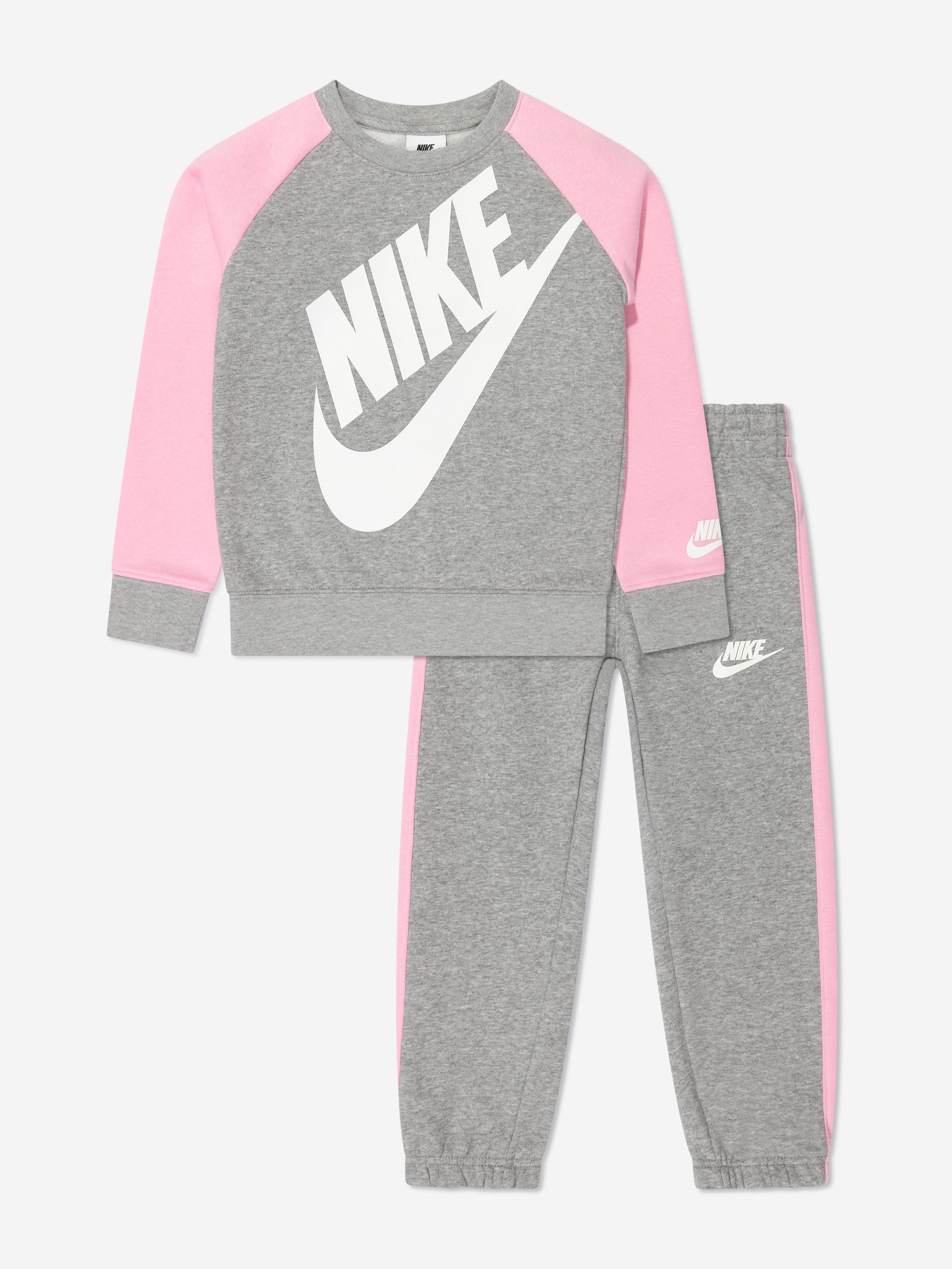 Nike Girls Oversized Futura Crew Tracksuit in Grey Discount 2025 New