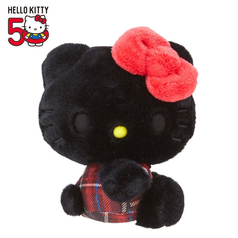 Hello Kitty 50th Anniv. Plush Mascot (Black Tartan) Cheap Outlet Store