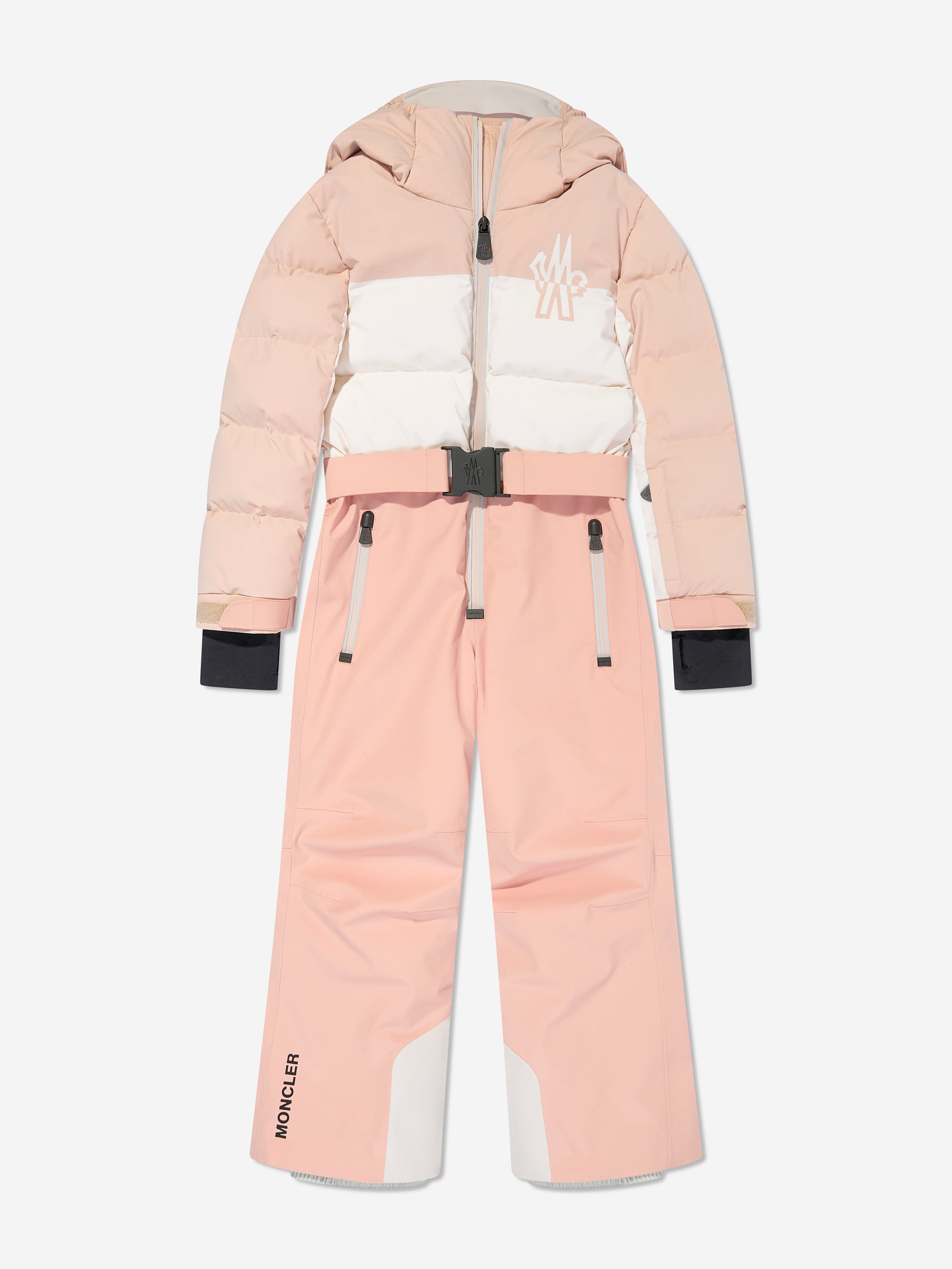 Moncler Enfant Girls Grenoble Down Padded Ski Suit in Pink Inexpensive