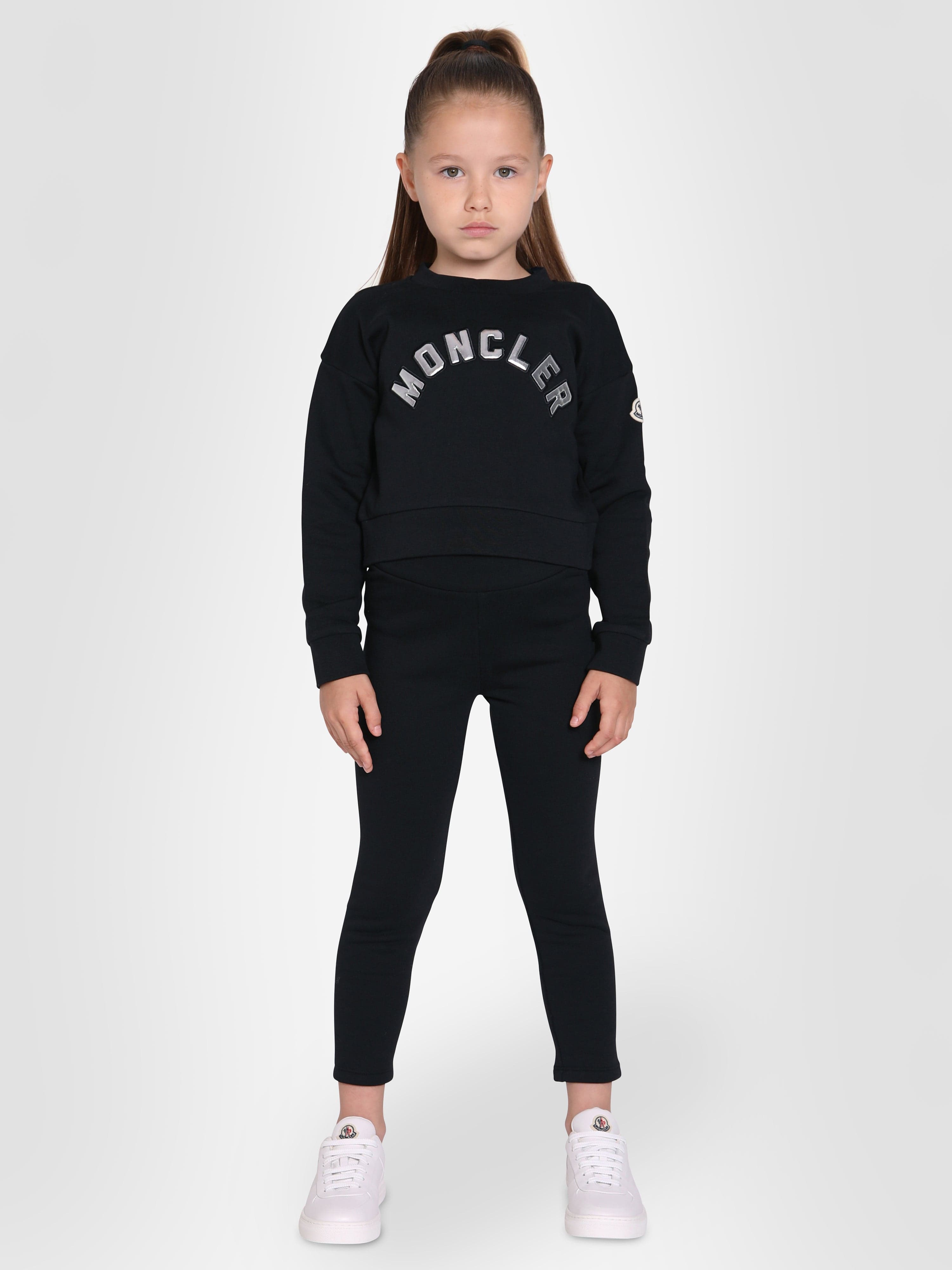 Moncler Enfant Girls Sweatshirt And Leggings Set in Black Factory Outlet