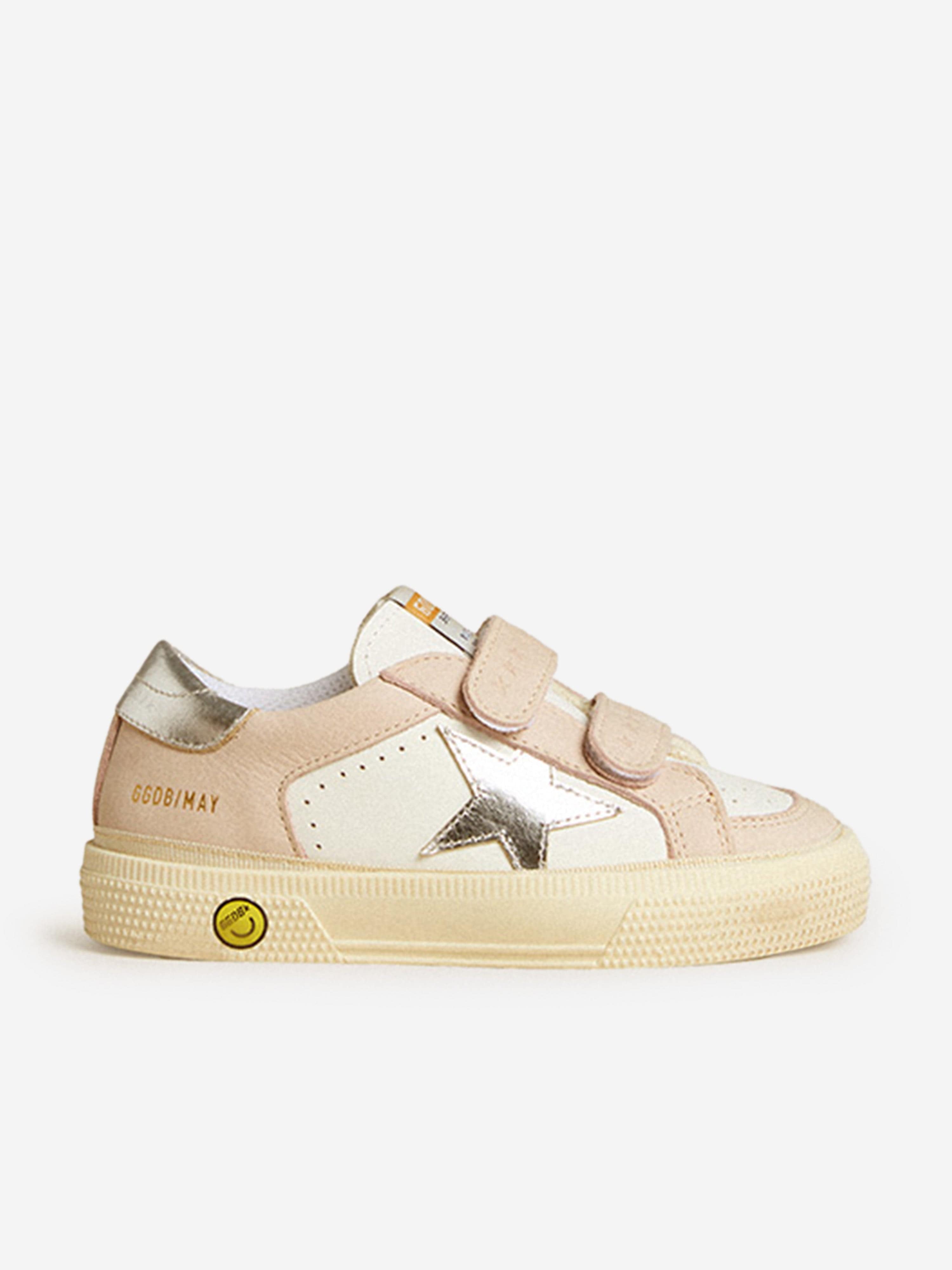 Girls Leather May School Trainers in White In China Online