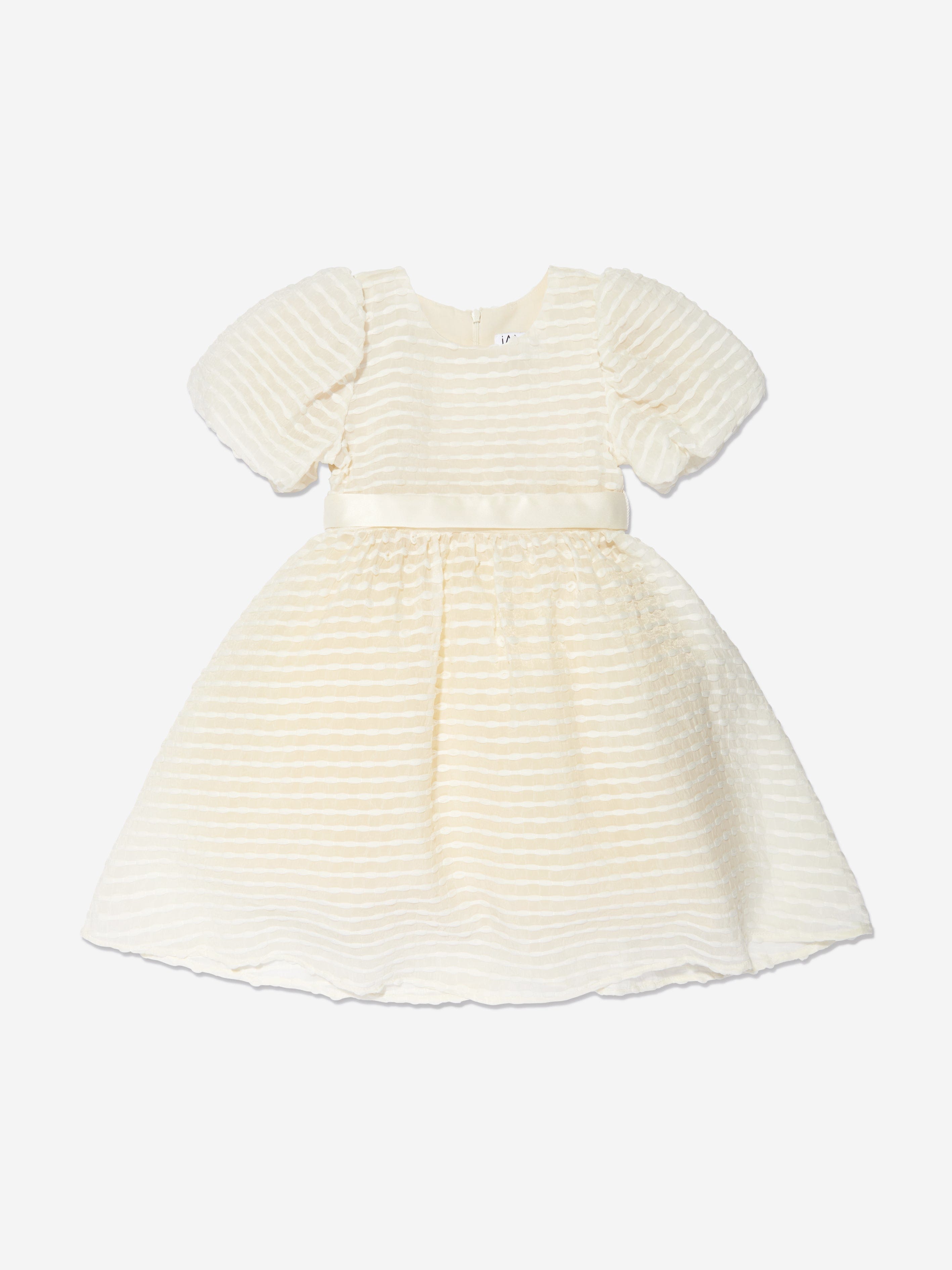 iAMe Girls Puffed Sleeve Dress in Yellow Discount Original