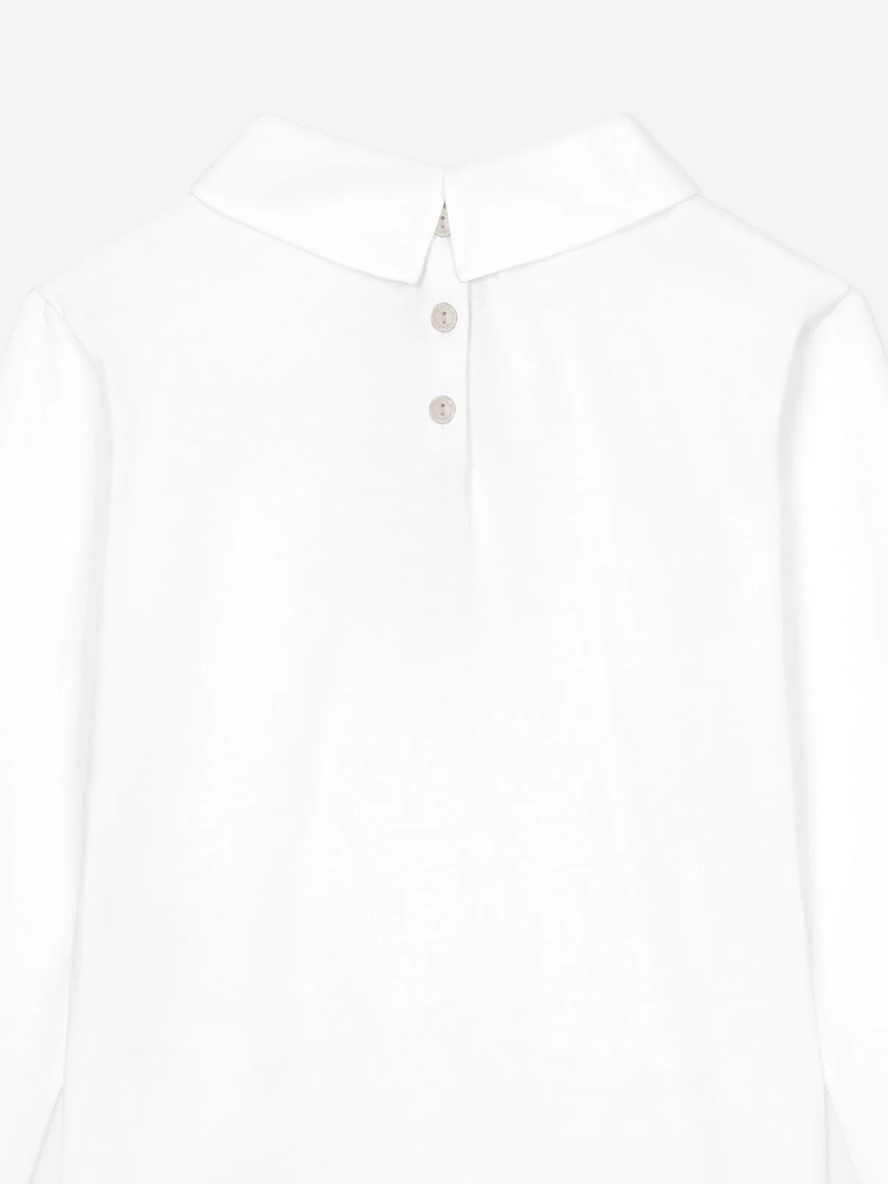 Dolce & Gabbana Girls Peter Pan Collar Top in White Sale Authentic
