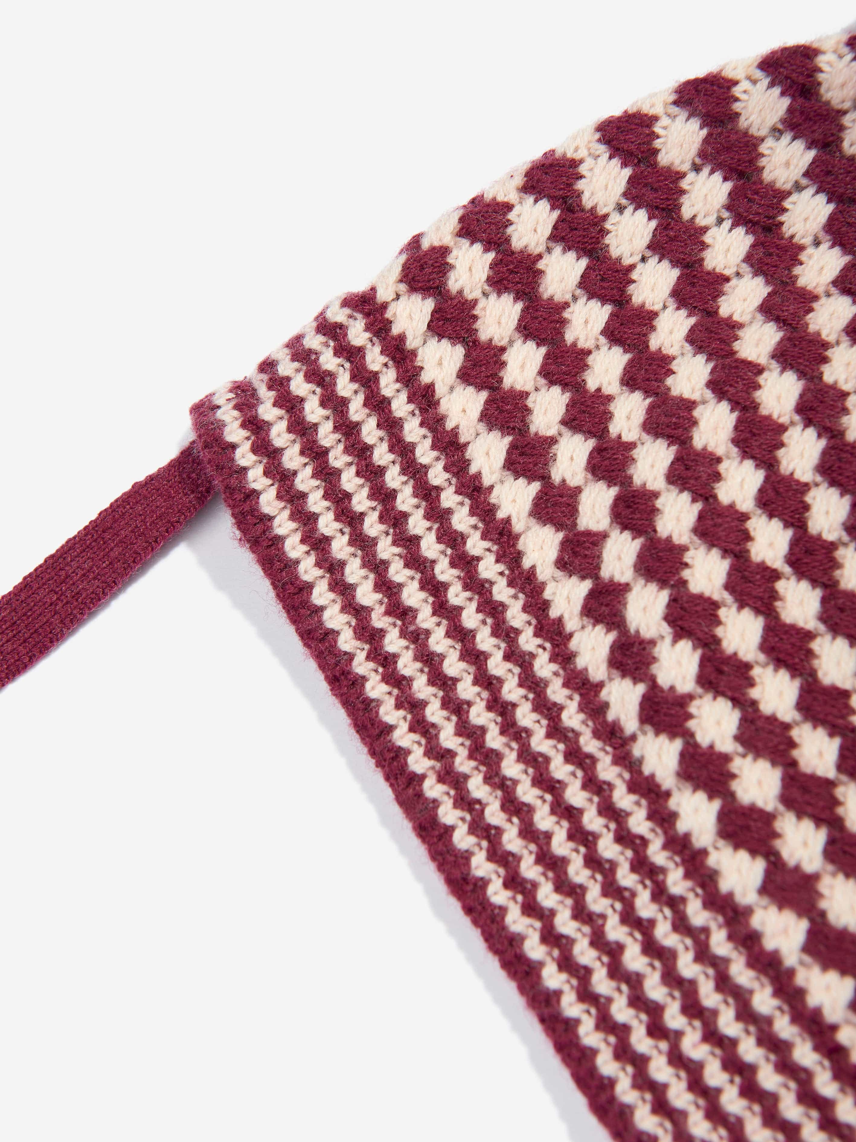 The Bonnie Mob Baby Girls Hazel Chunky Checker Hat in Berry Sast Online