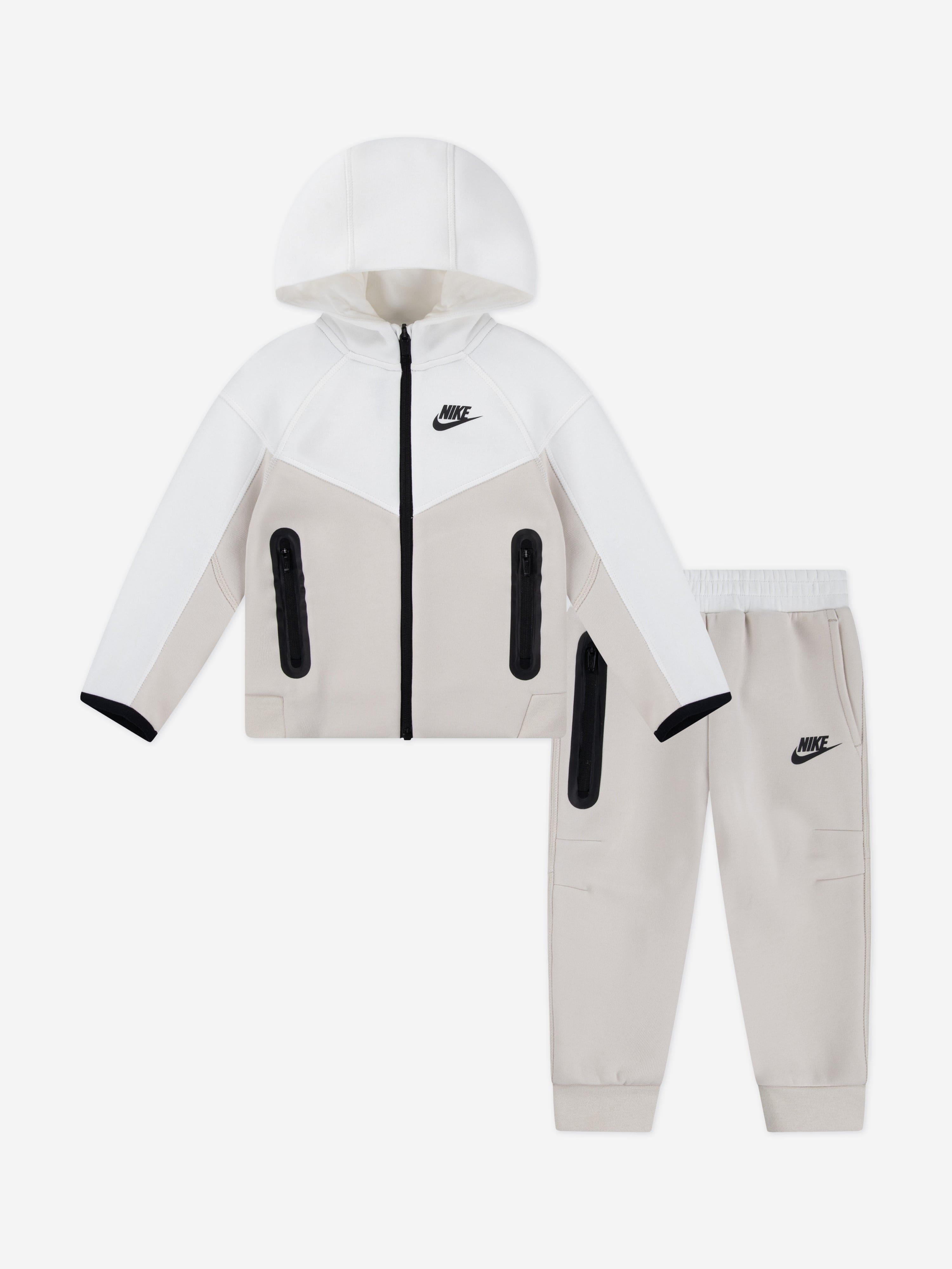 Nike Kids Tech Fleece Hooded Full Zip Tracksuit in Beige Amazing Pice
