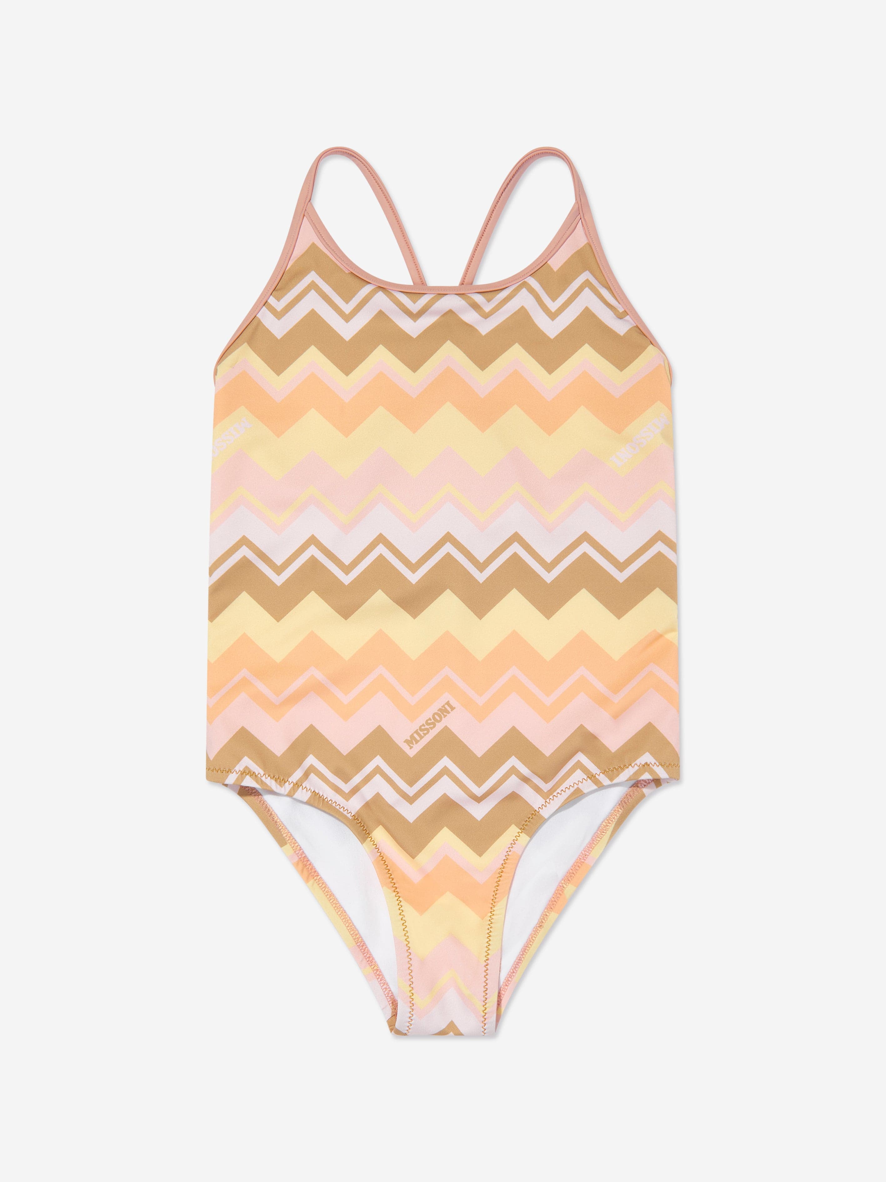 Missoni Girls Zigzag Swimsuit in Orange Cheap Pice For Sale