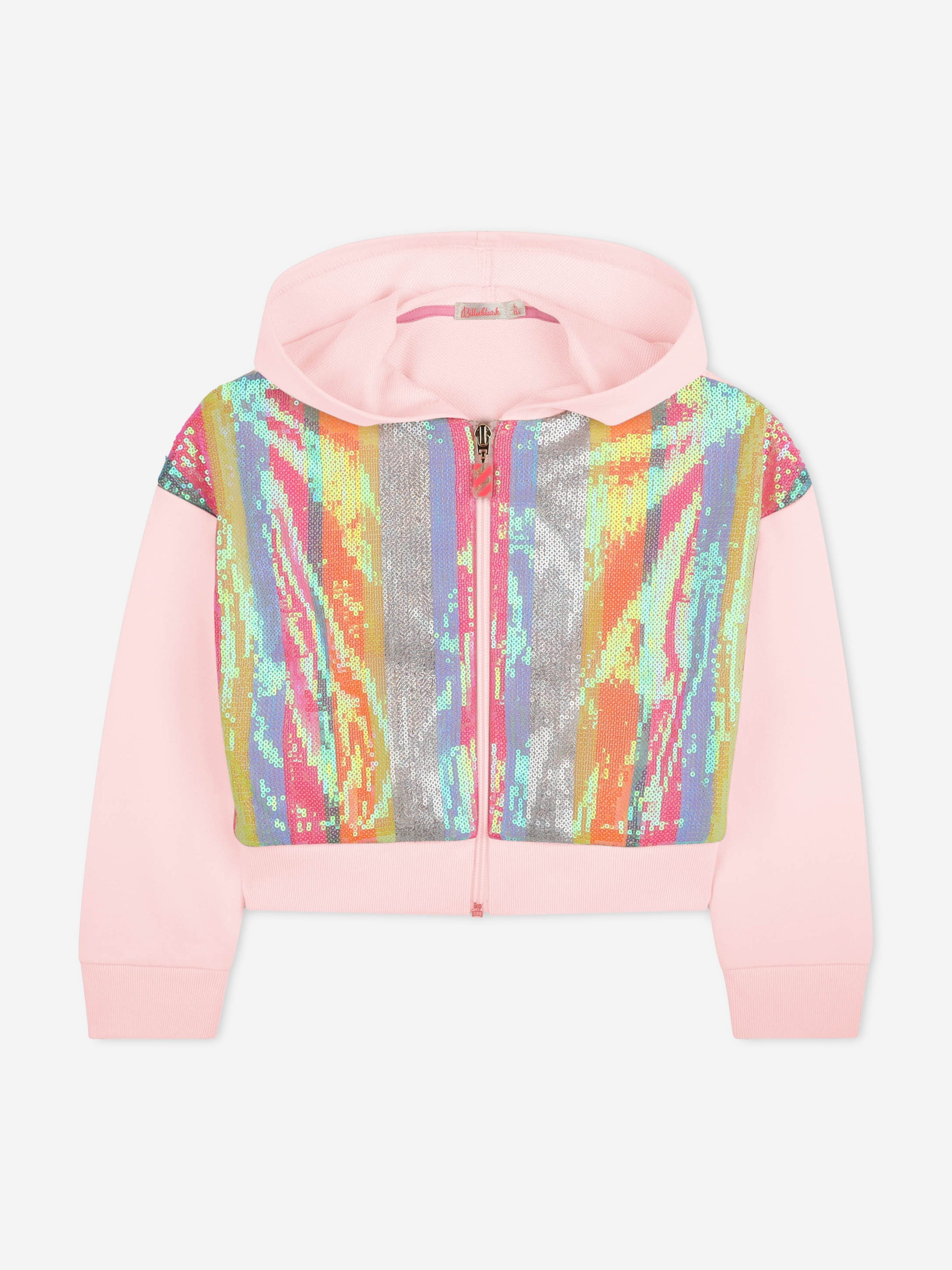 Girls Striped Sequin Zip Up Top in Pink Many Kinds Of Cheap Pice