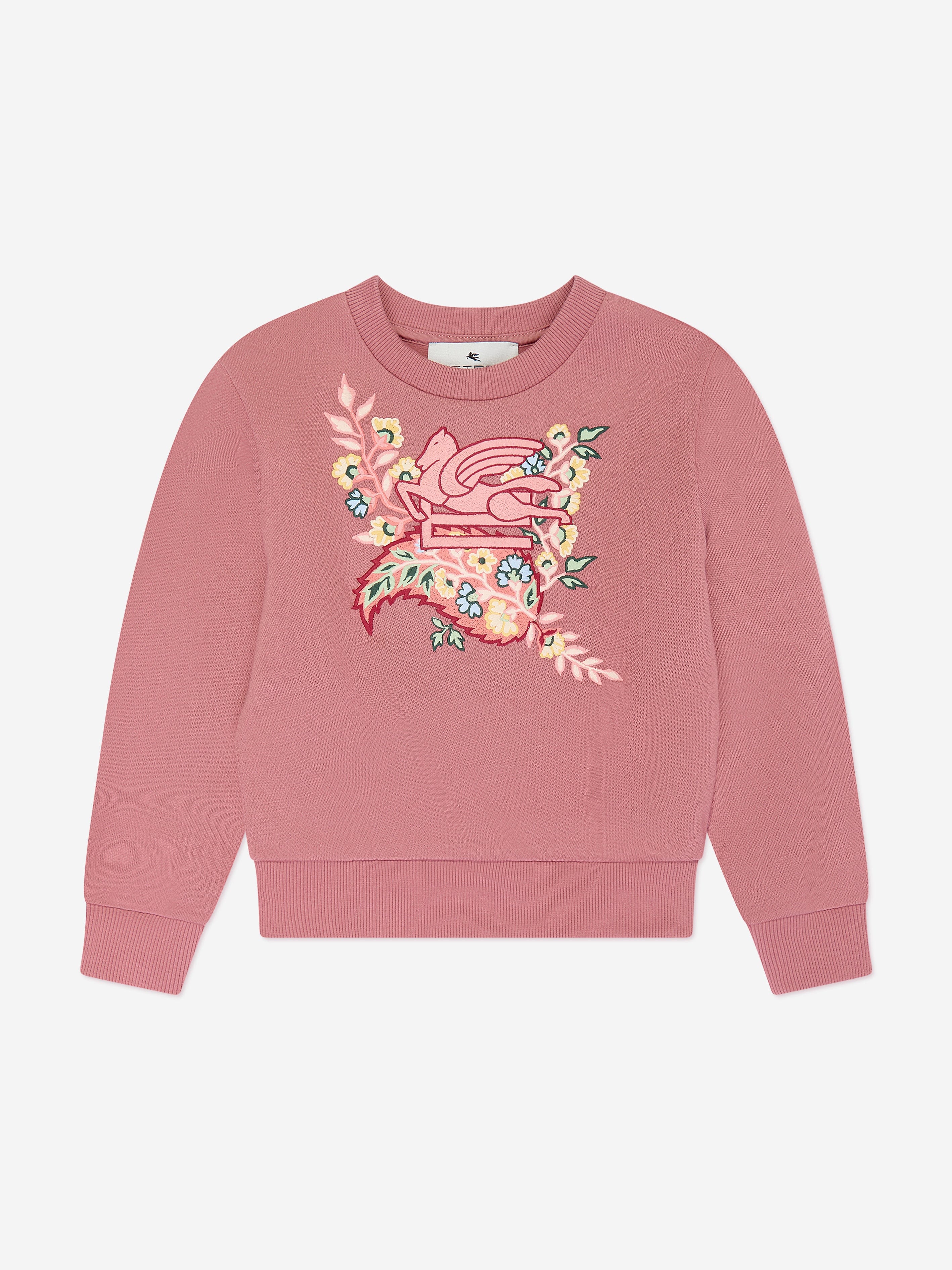 Etro Girls Pegaso Logo Sweatshirt in Pink Manchester Great Sale Cheap Pice