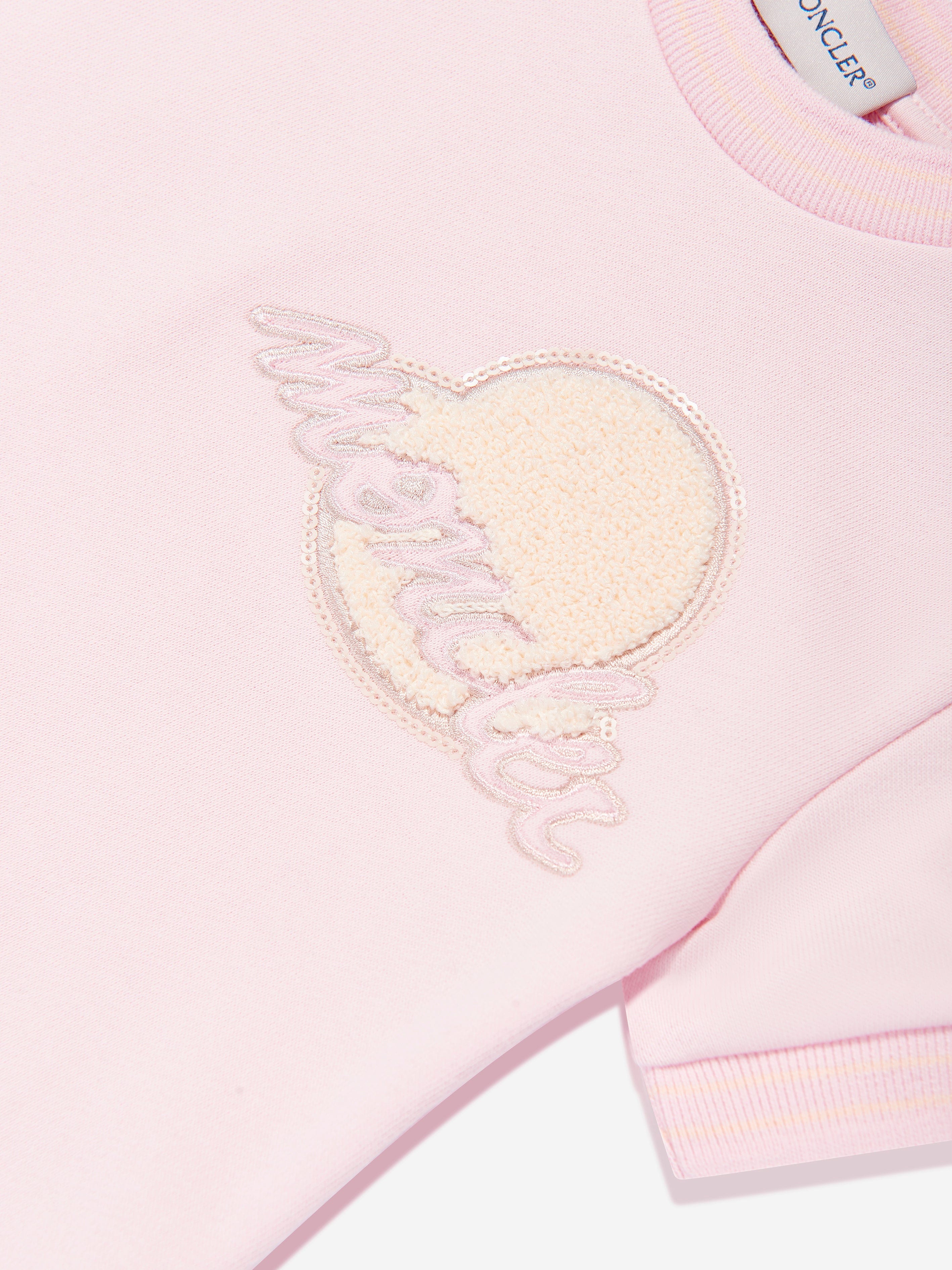 Moncler Enfant Girls Fit and Flare Logo Dress in Pink Outlet Choice