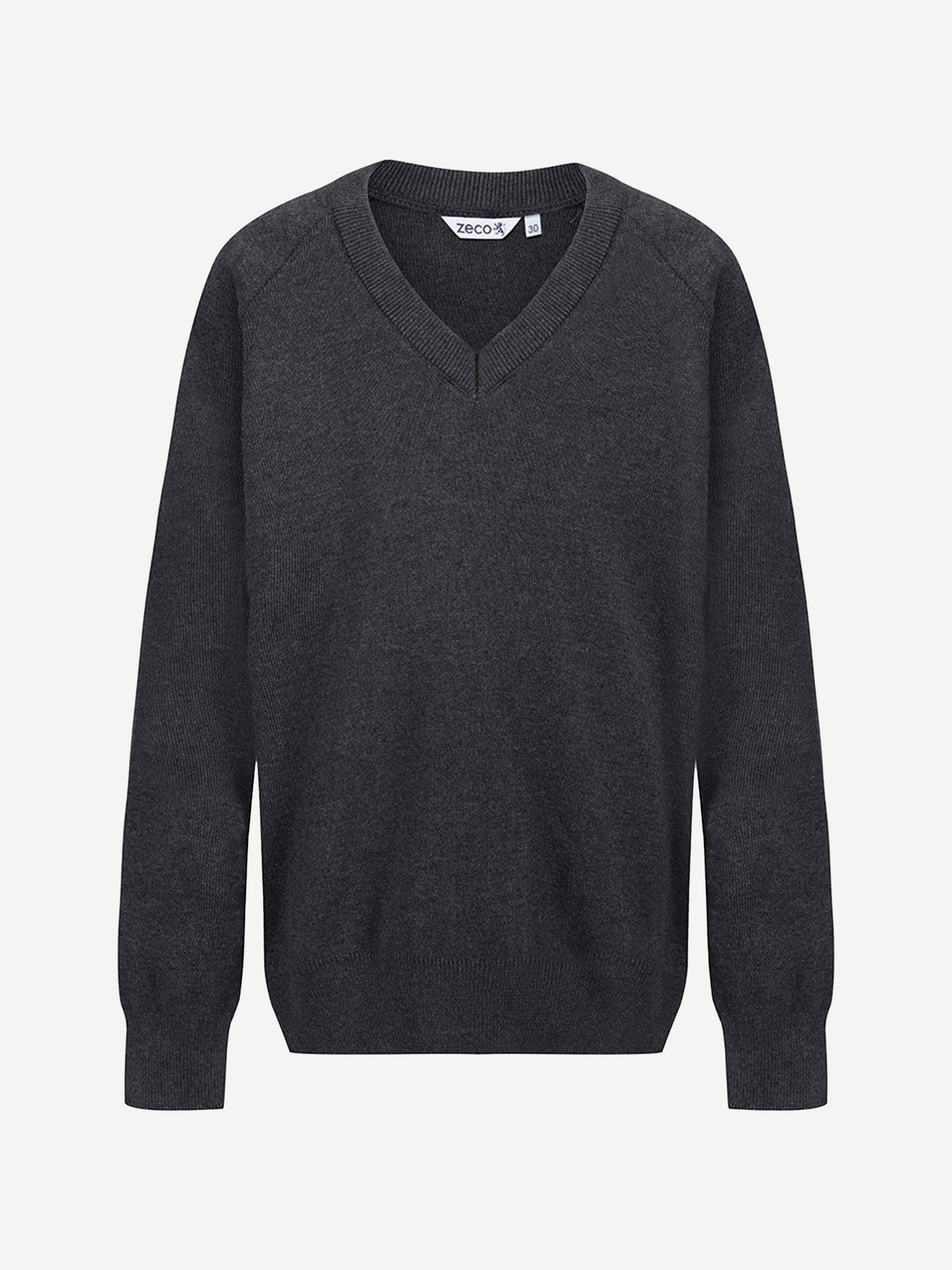 Zeco Kids School Cotton Mix Knitted V-Neck Jumper in Grey Sale Footlocker Finishline