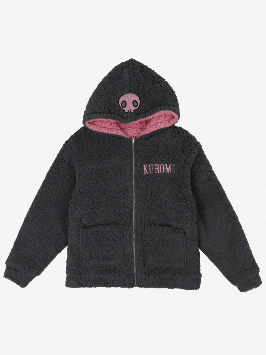 Kuromi & My Melody x Dumbgood Reversible Sherpa Zip Hoodie Comfortable Cheap Online