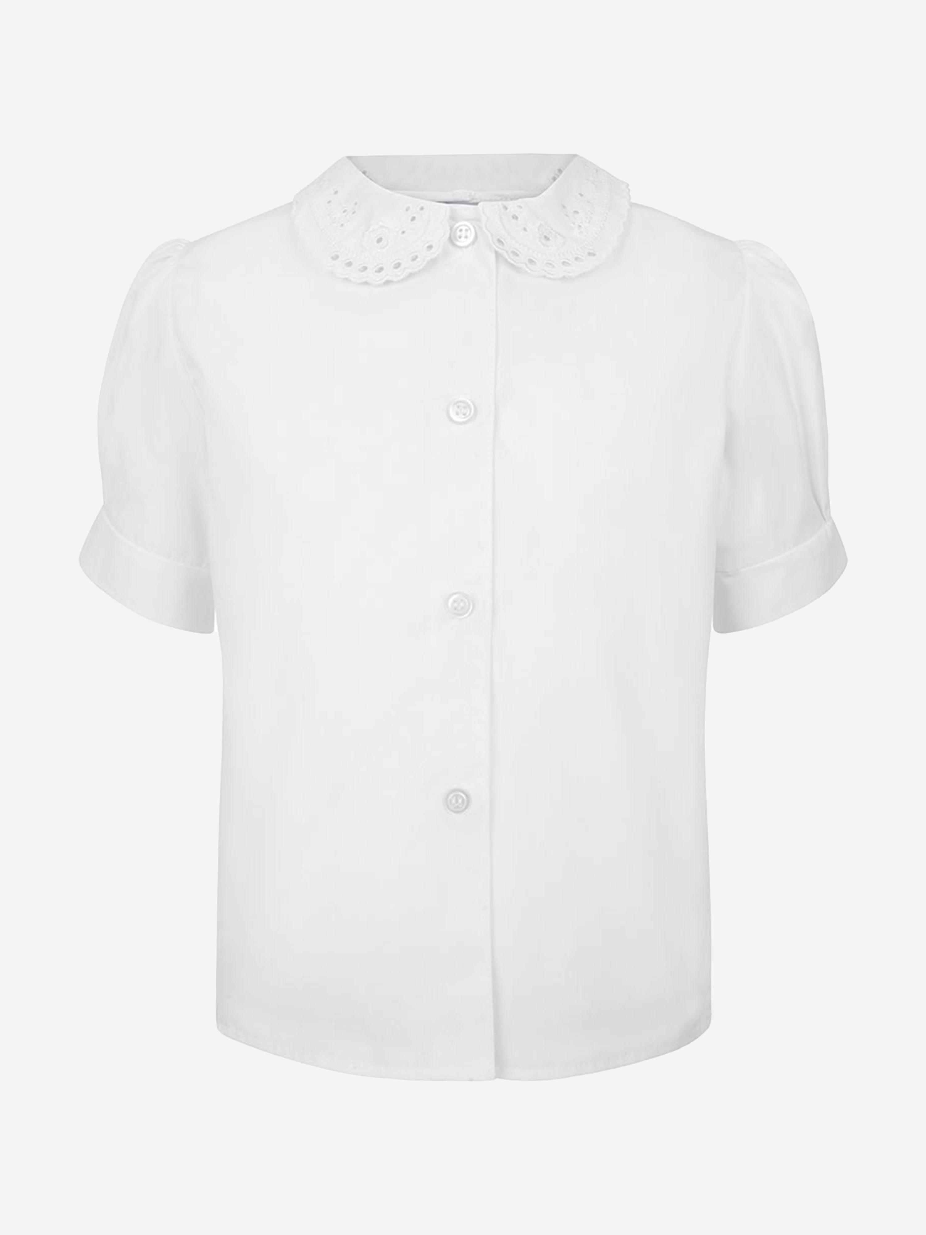 Zeco Girls School Short Sleeve Lace Collar Blouse in White Cheapest Pice For Sale