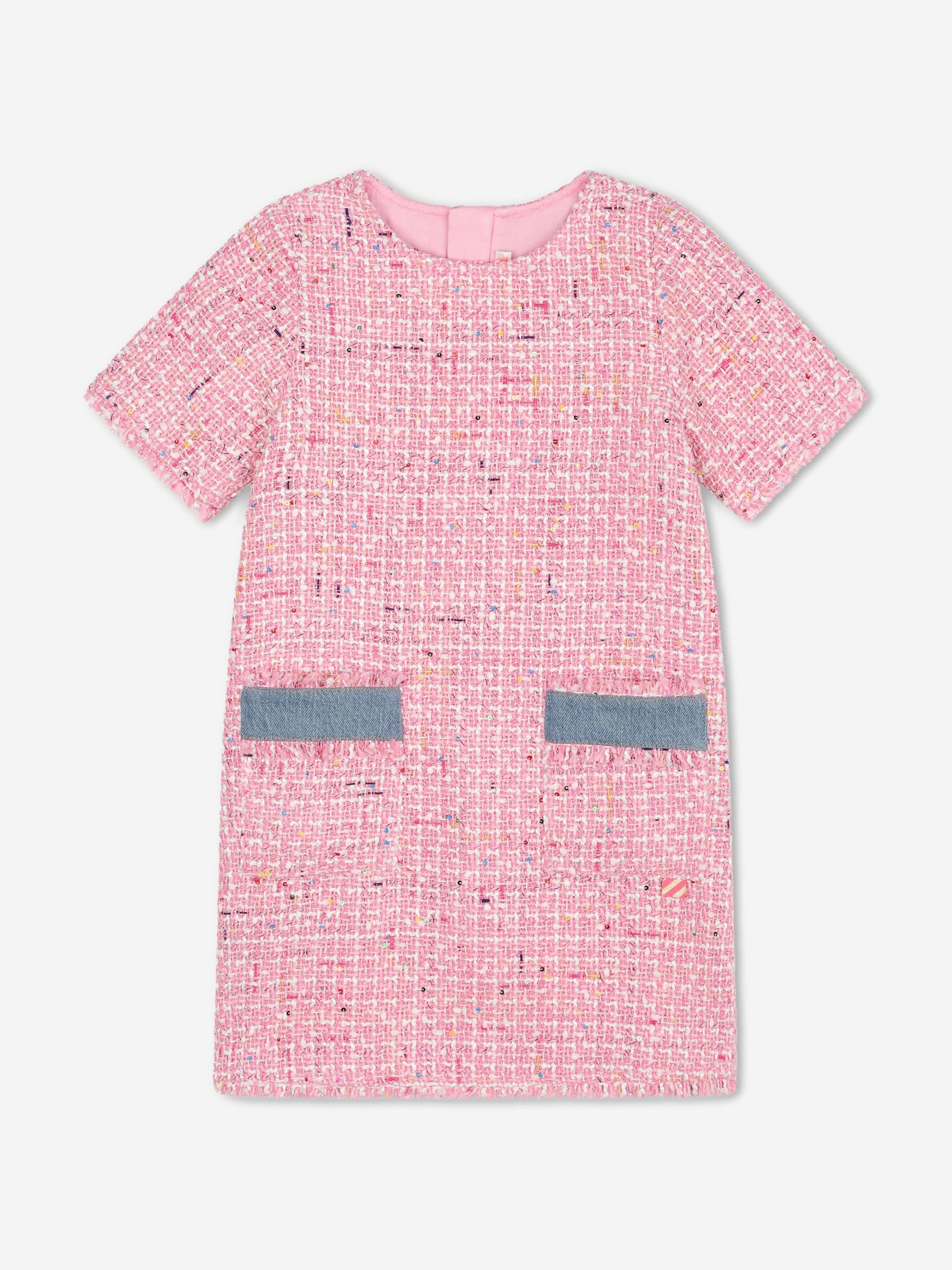 Billieblush Girls Tweed Dress in Pink Discount The Cheapest