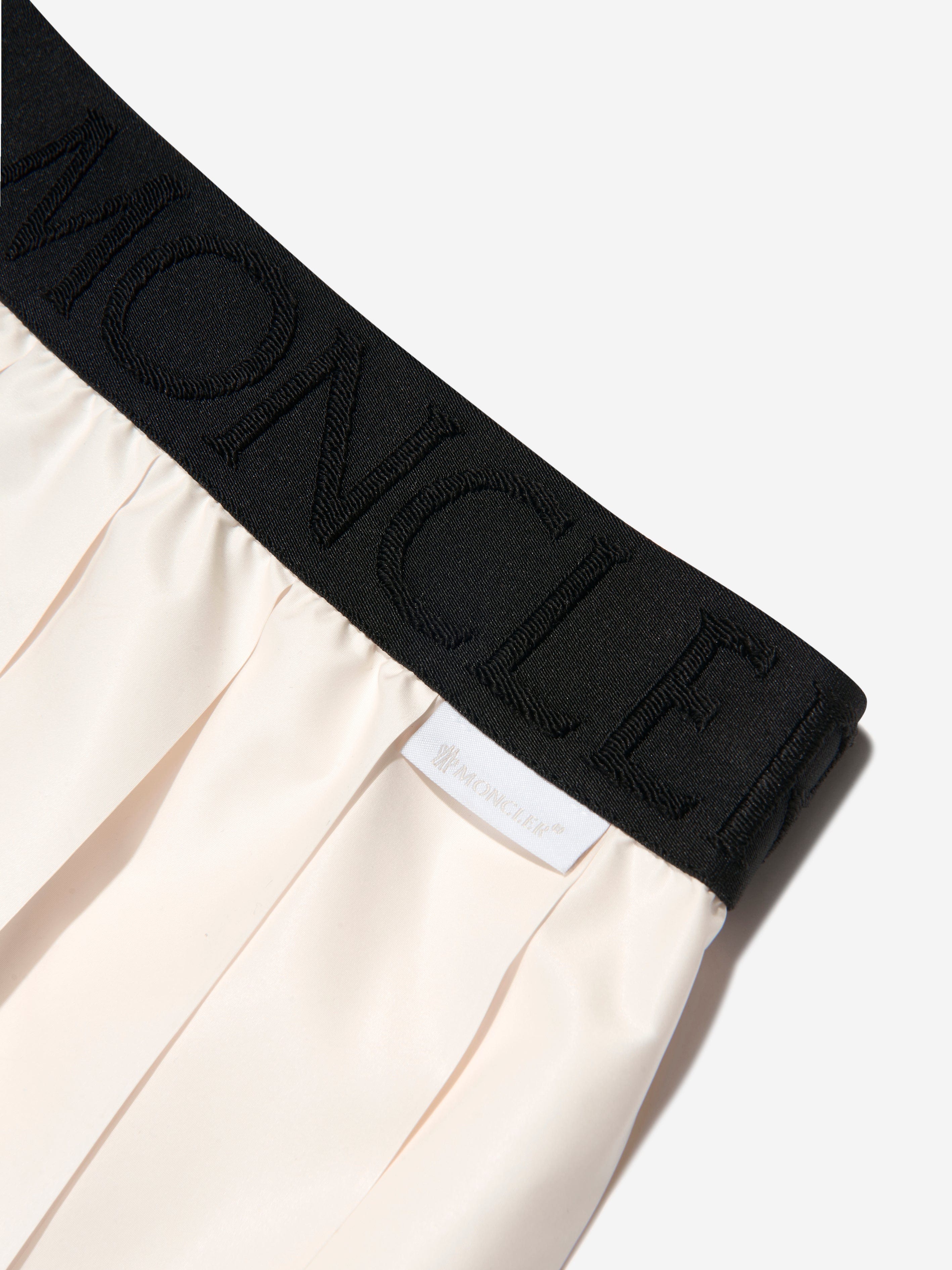 Moncler Enfant Girls Pleated Logo Skirt in Ivory Cheap Buy