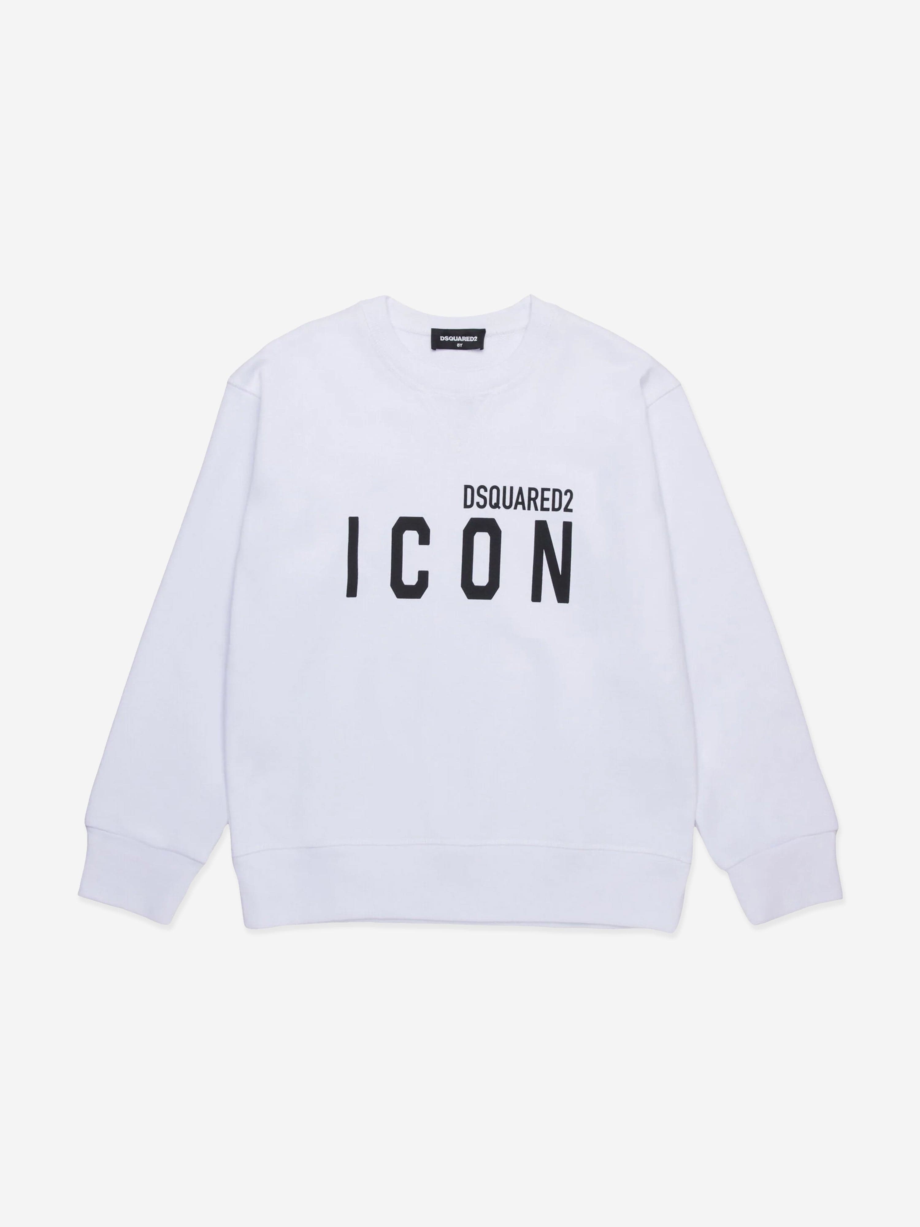Dsquared2 Kids Icon Logo Sweatshirt in White Sale With Paypal