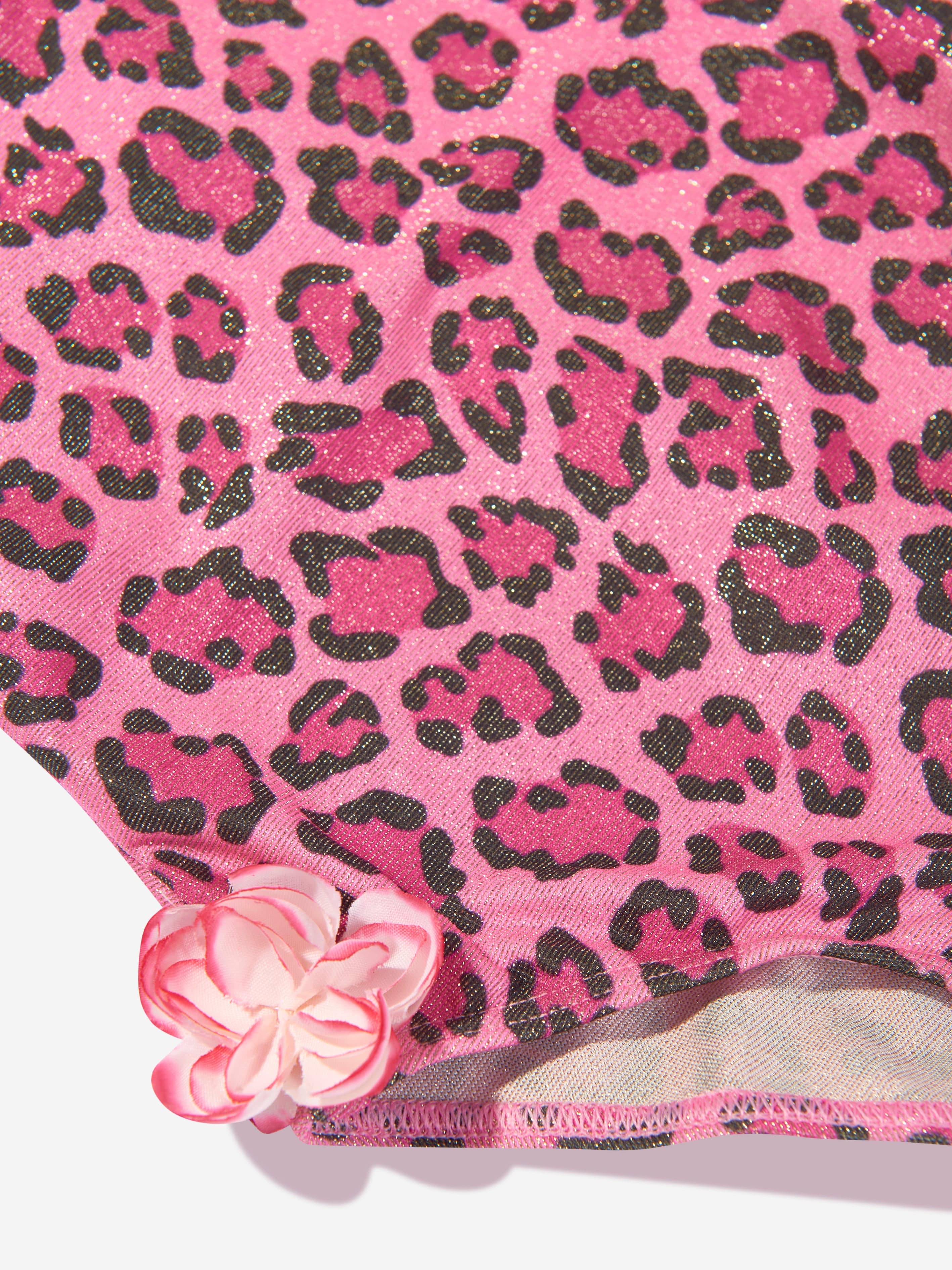 Selini Action Girls Leopard And Floral Swimsuit in Pink Outlet Buy