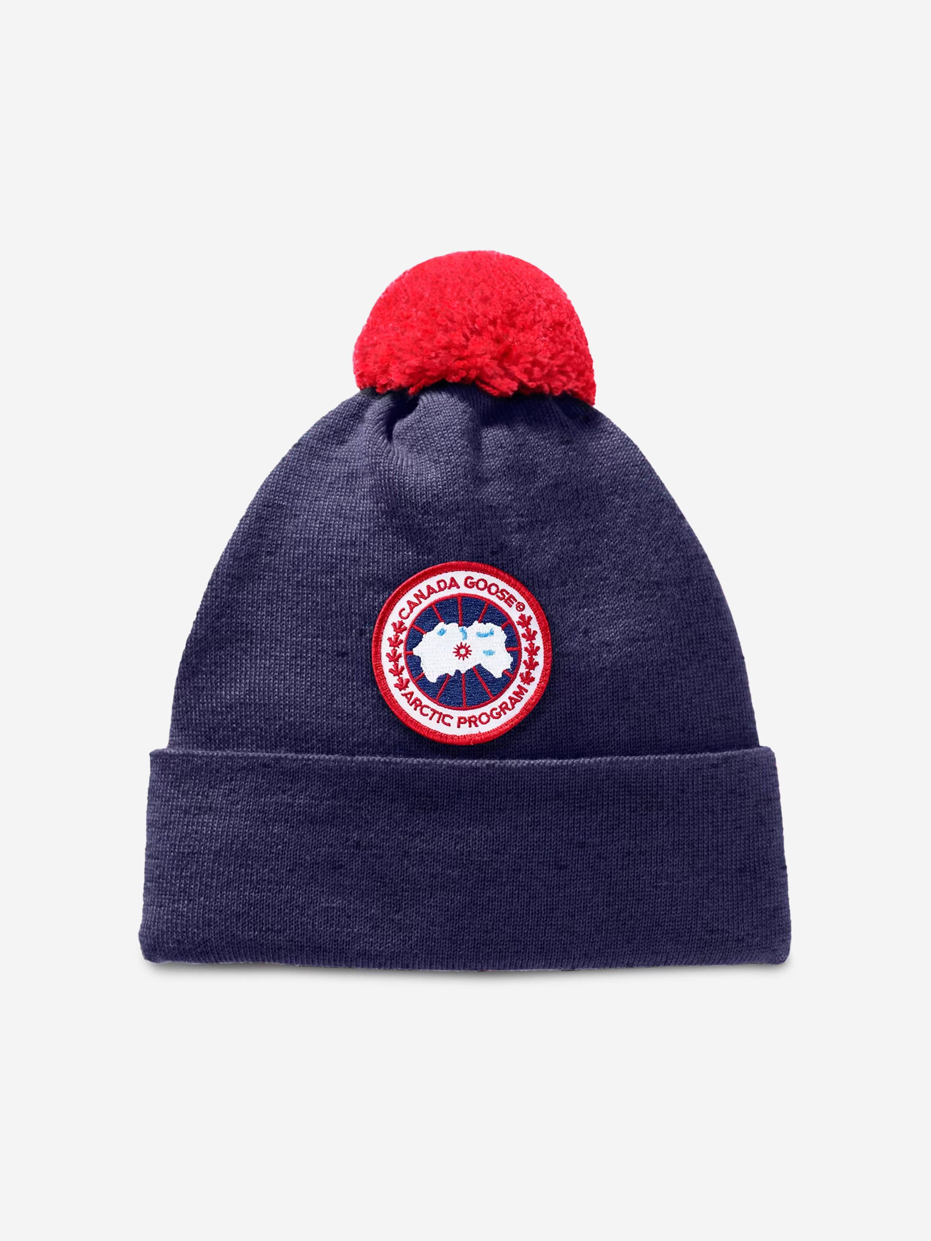 Canada Goose Kids Pom Toque Hat in Navy Free Shipping Geniue Stockist