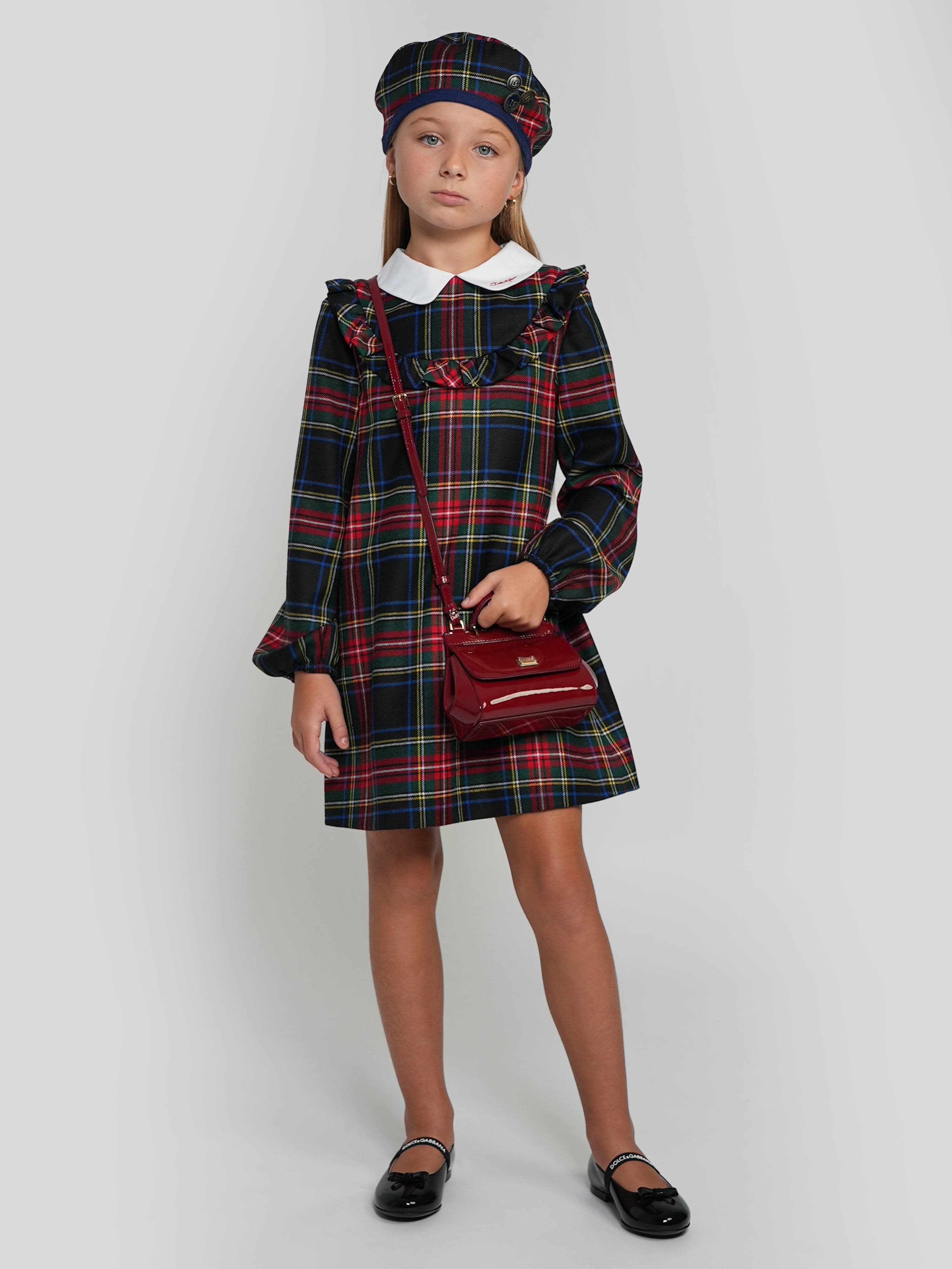 Dolce & Gabbana Girls Tartan Dress in Multicolour Cheap Sale Shop For