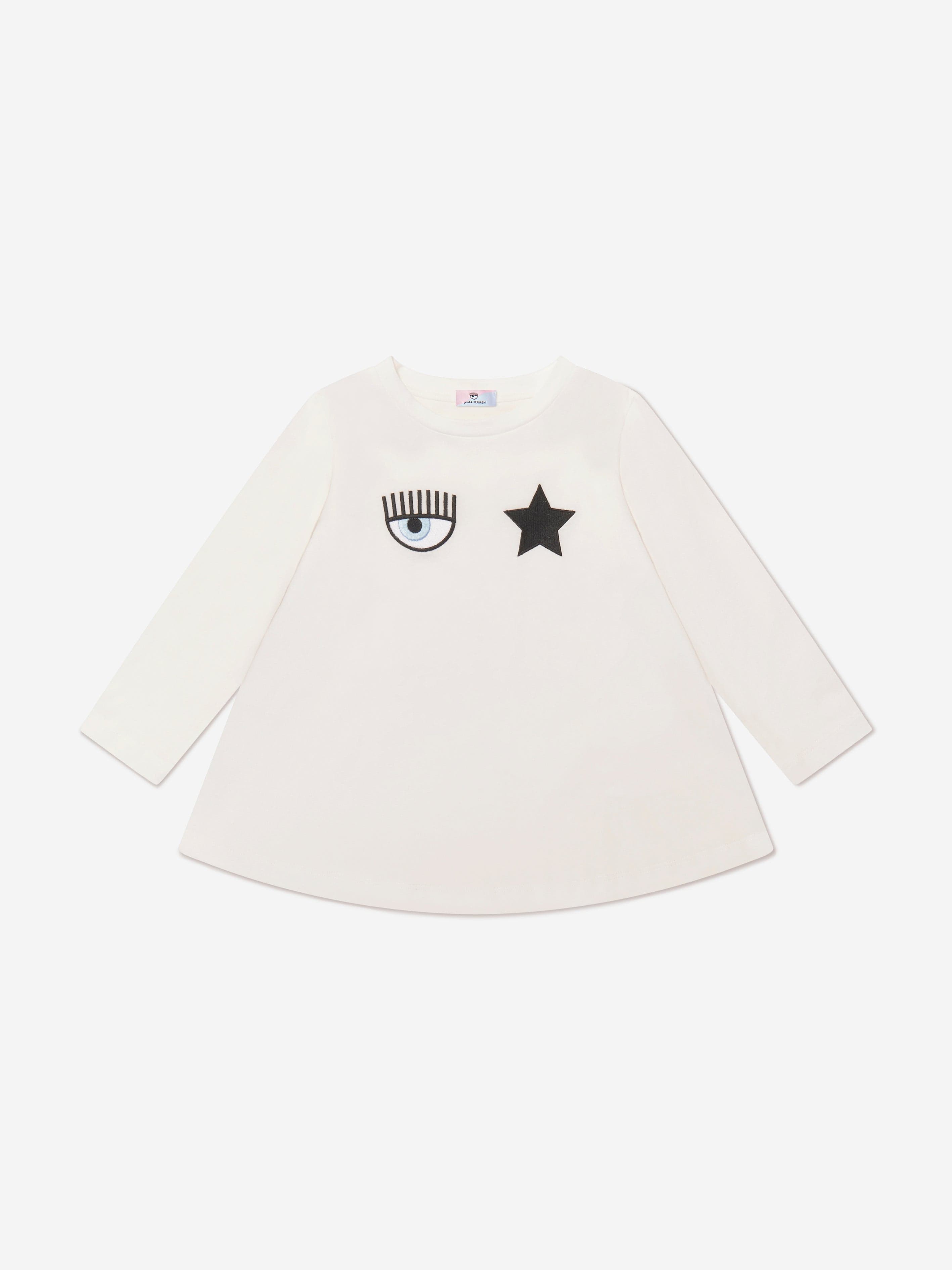 Chiara Ferragni Girls Long Sleeve Eyestar Maxi T-Shirt Discount Hot Sale