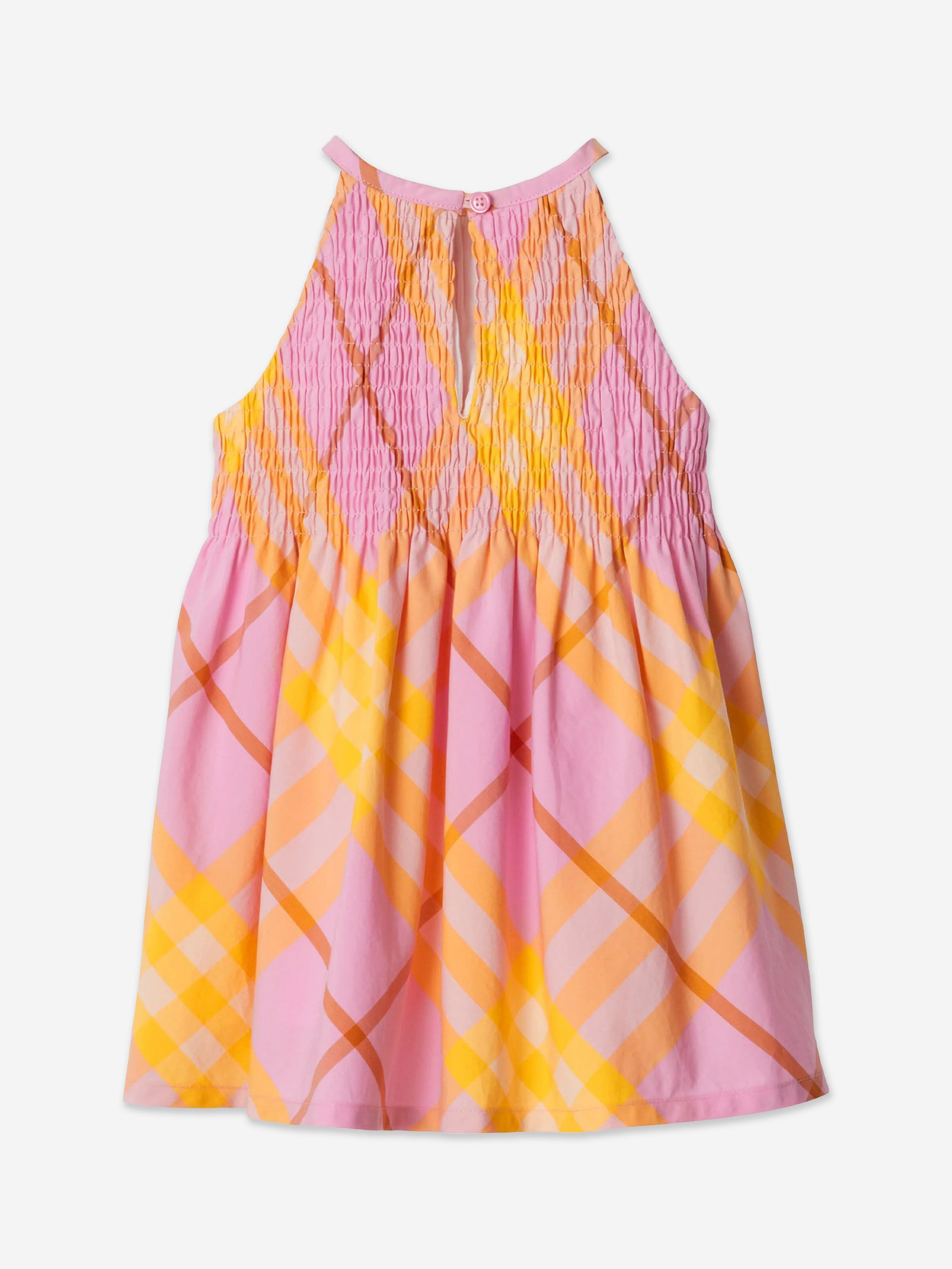 Burberry Baby Girls Mini Elsie Check Dress in Pink Free Shipping Deals