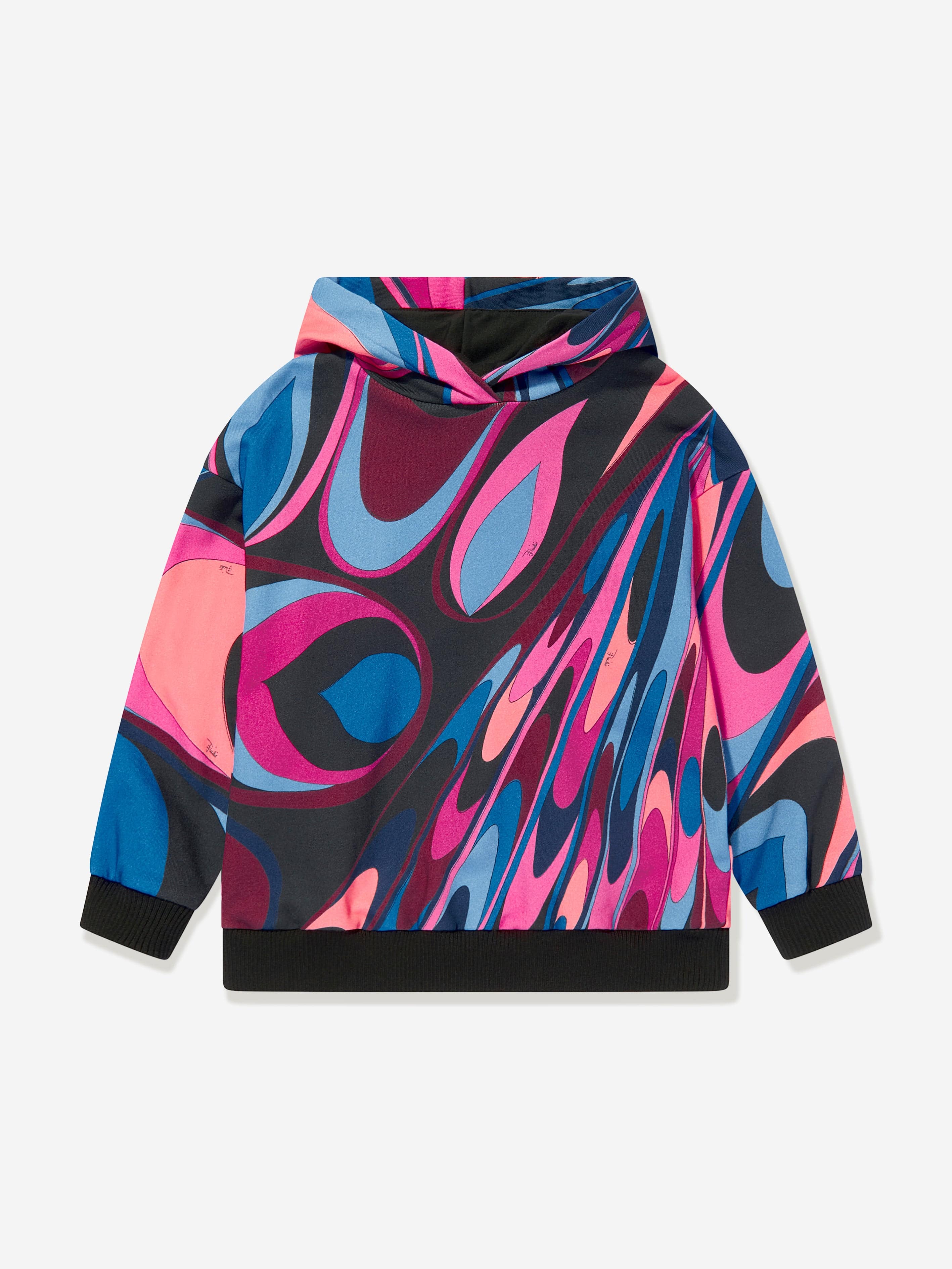 Pucci Girls Onde Print Hoodie in Multicolour Sale Clearance