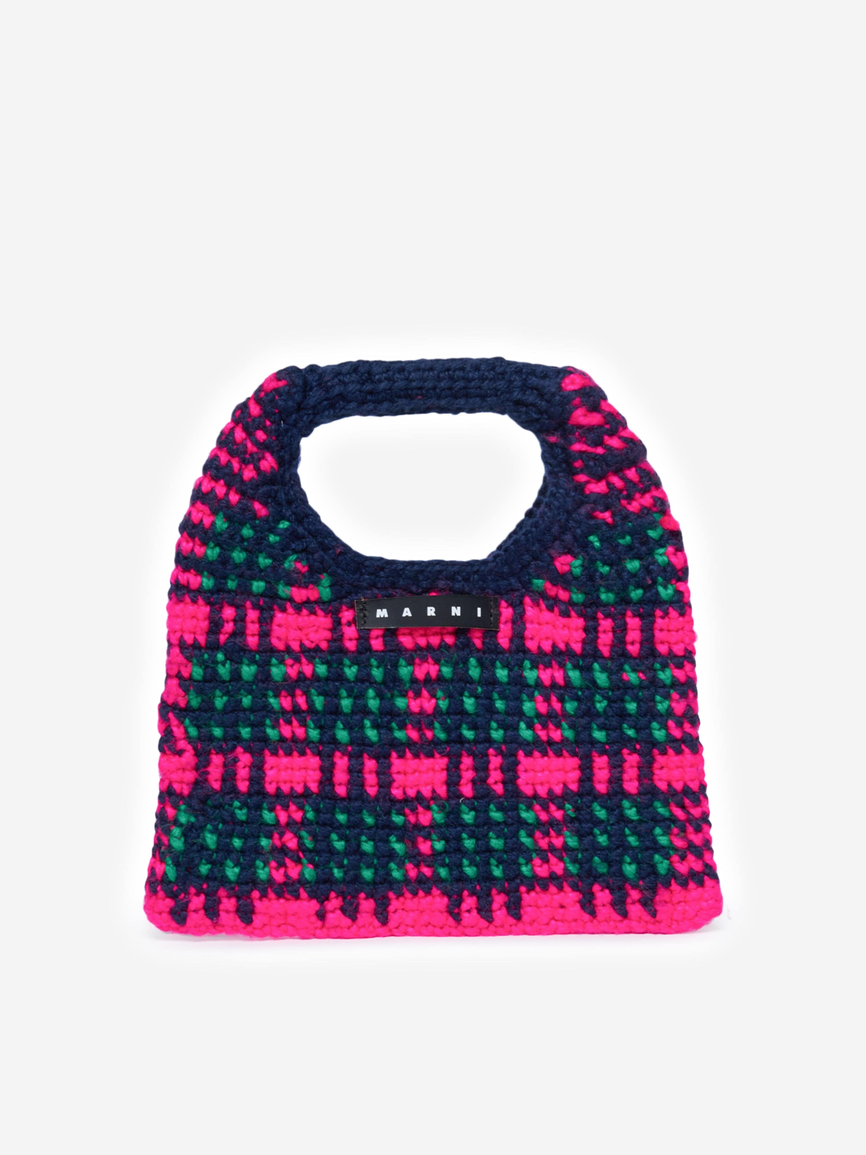 MARNI Girls Check Crochet Bag in Multicolour (25cm) Reliable For Sale