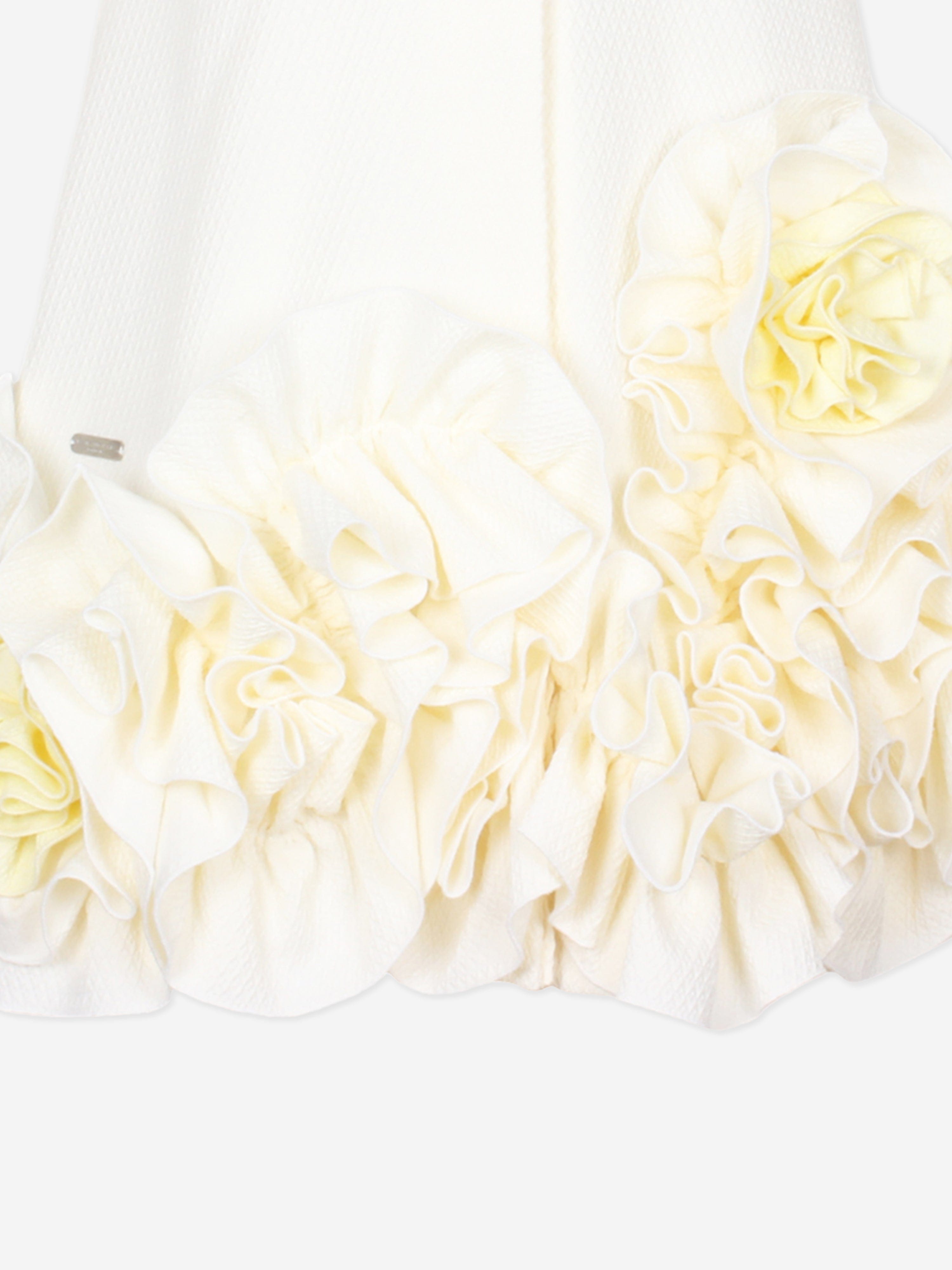Jessie And James Girls Dream On Frilly Flower Dress in Ivory Free Shipping Online