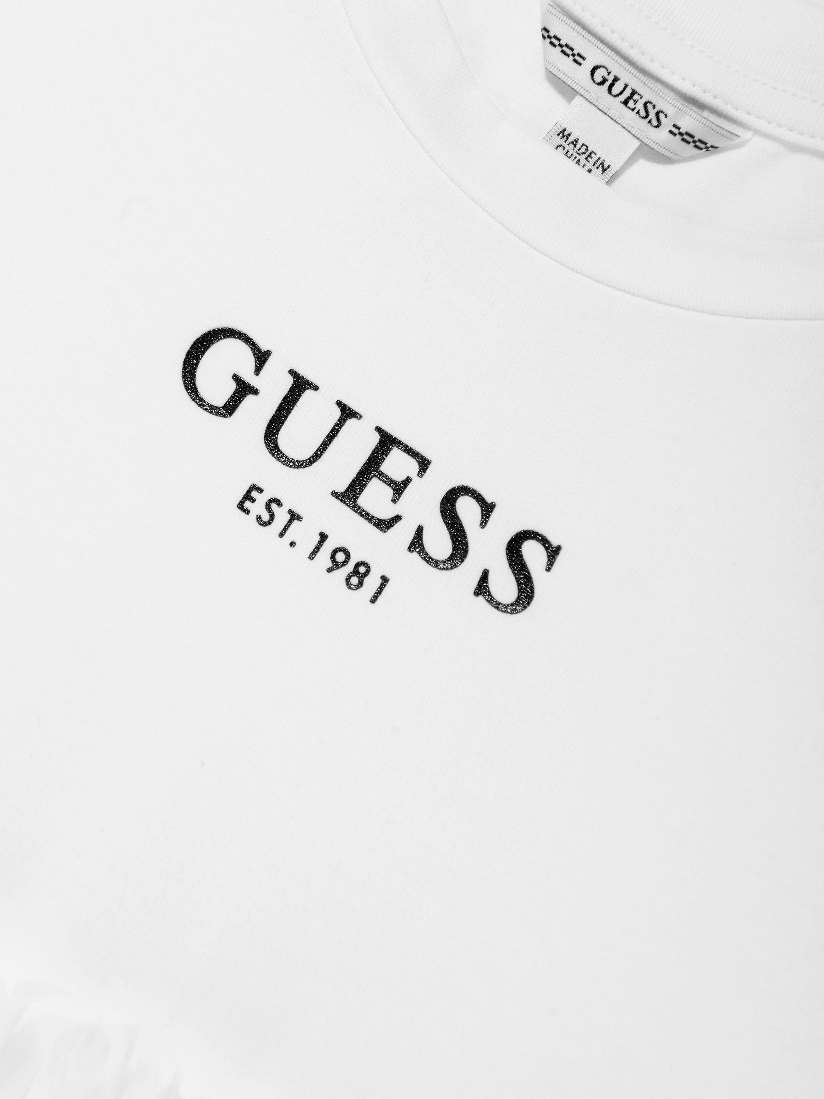 Girls Mixed Fabric Dress in White Websites Online