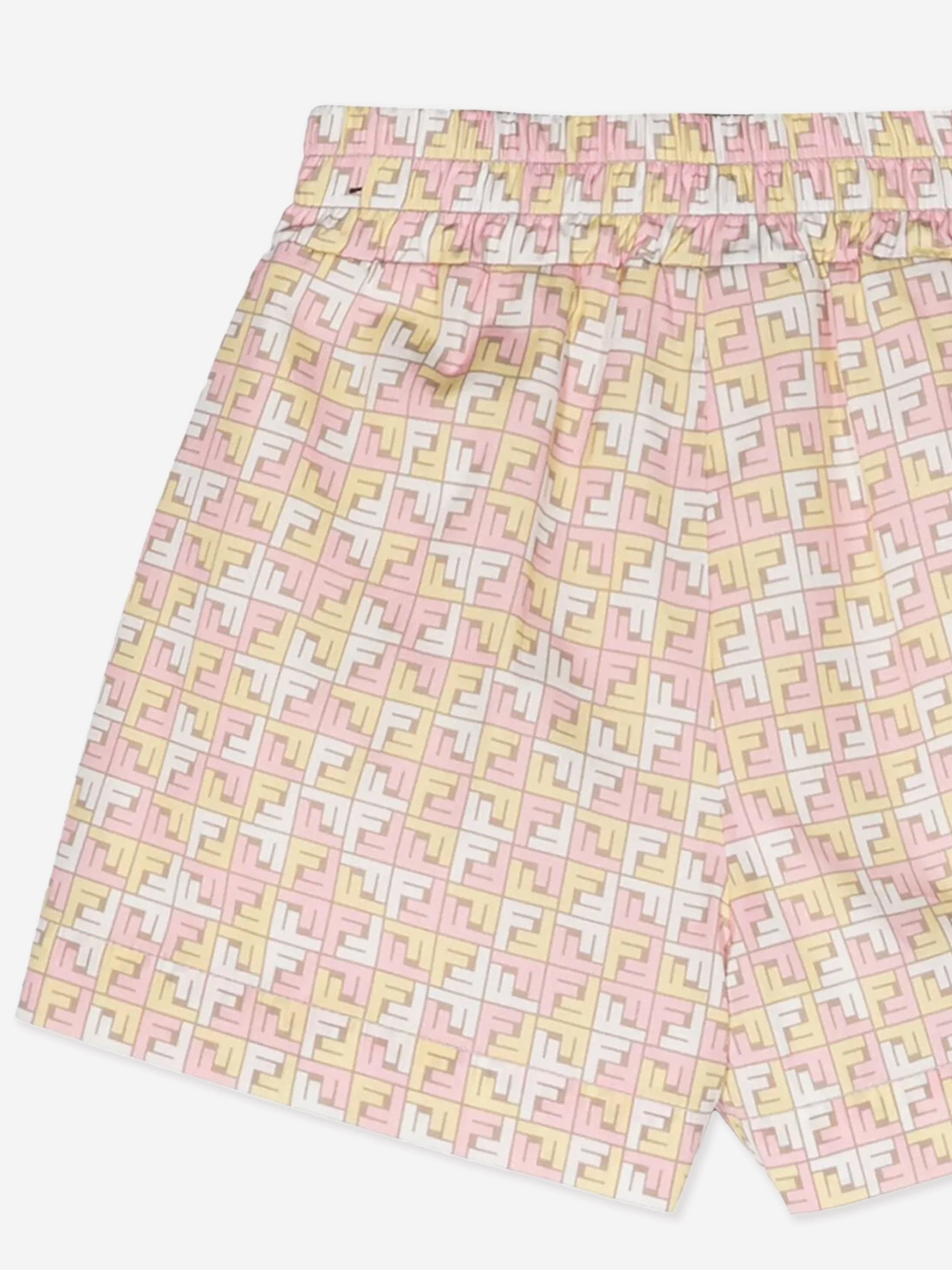 Fendi Girls Micro Logo Shorts in Beige Clearance Recommend