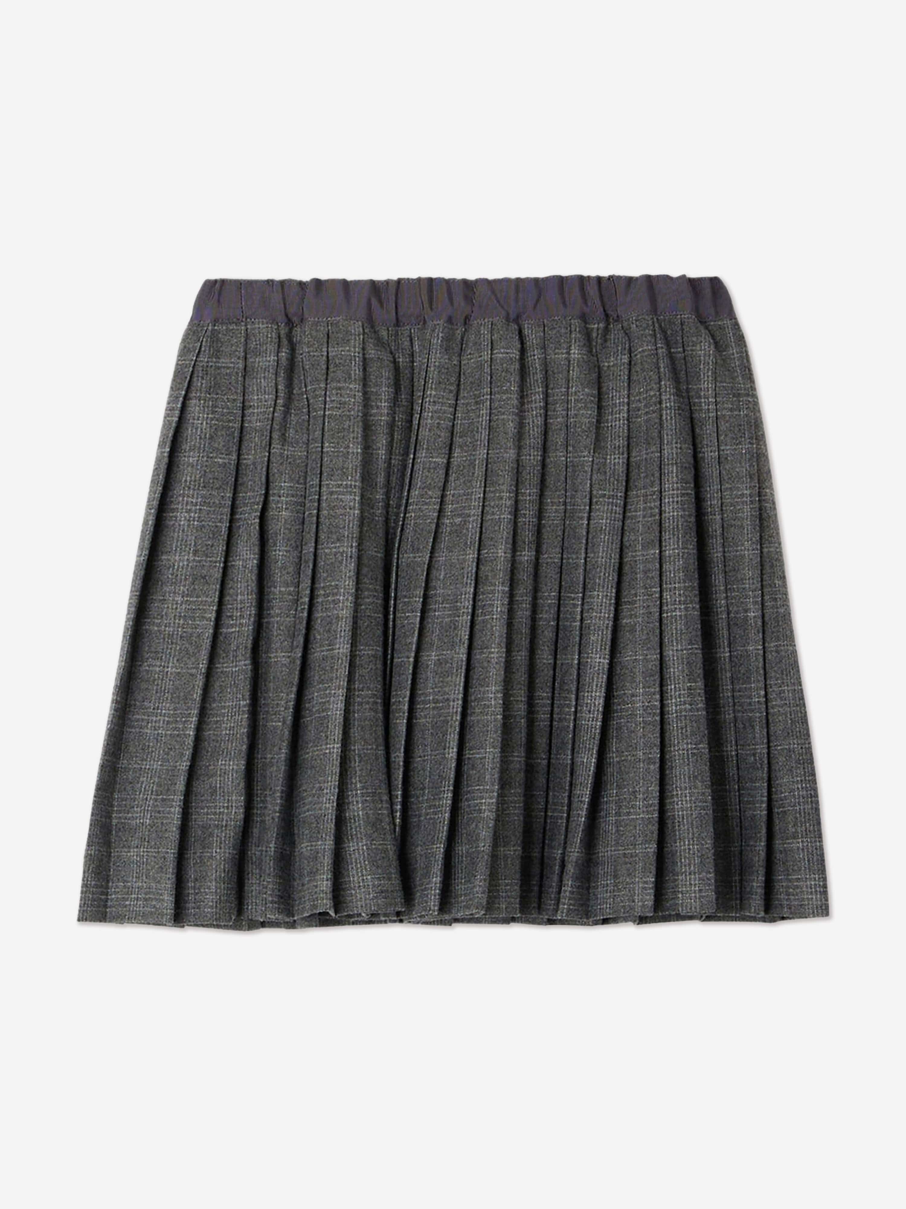 Bonpoint Girls Jais Checkered Skirt in Grey Free Shipping Online
