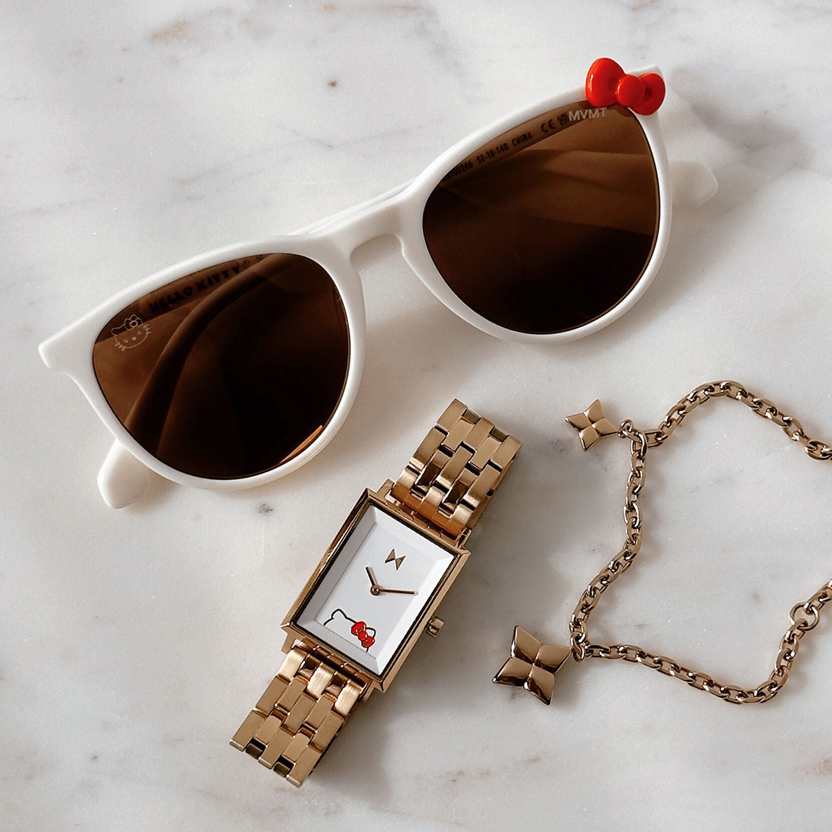 Hello Kitty x MVMT Ingram Sunglasses (Glossy White) Outlet Classic