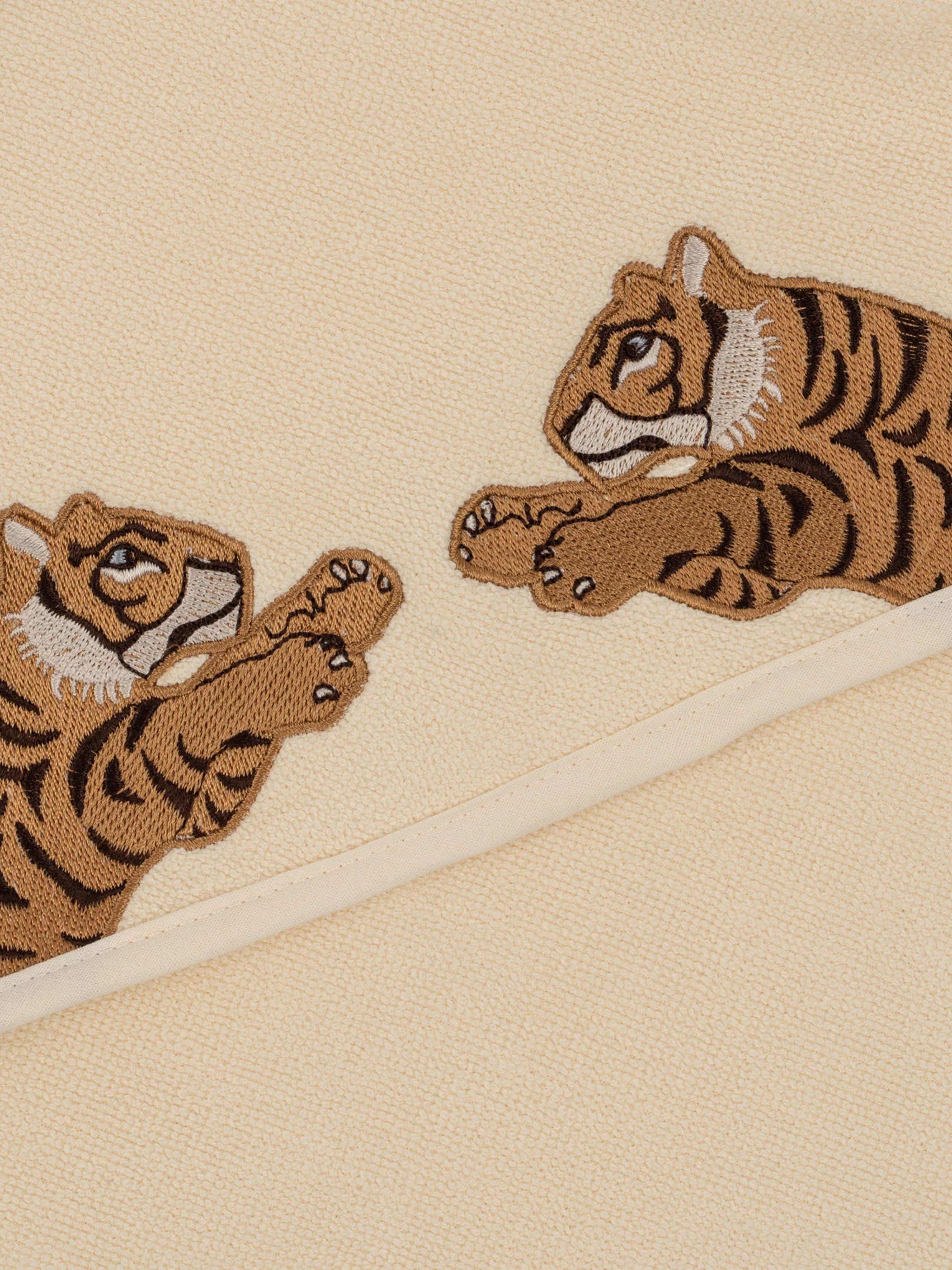 Konges Sljd Kids Embroidered Tiger Terry Towel in Beige Discount Wiki