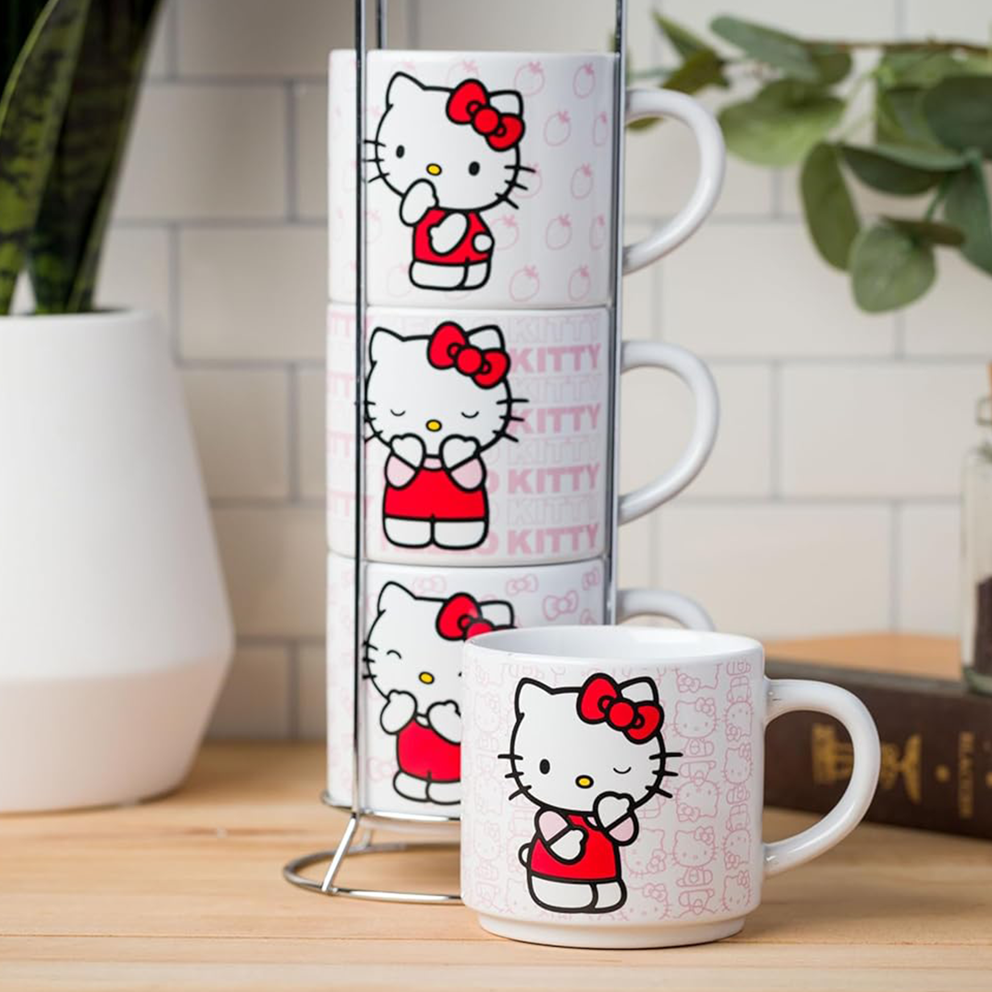 Hello Kitty Expressions 5-Piece Ceramic Mug Stack Free Shipping Big Sale