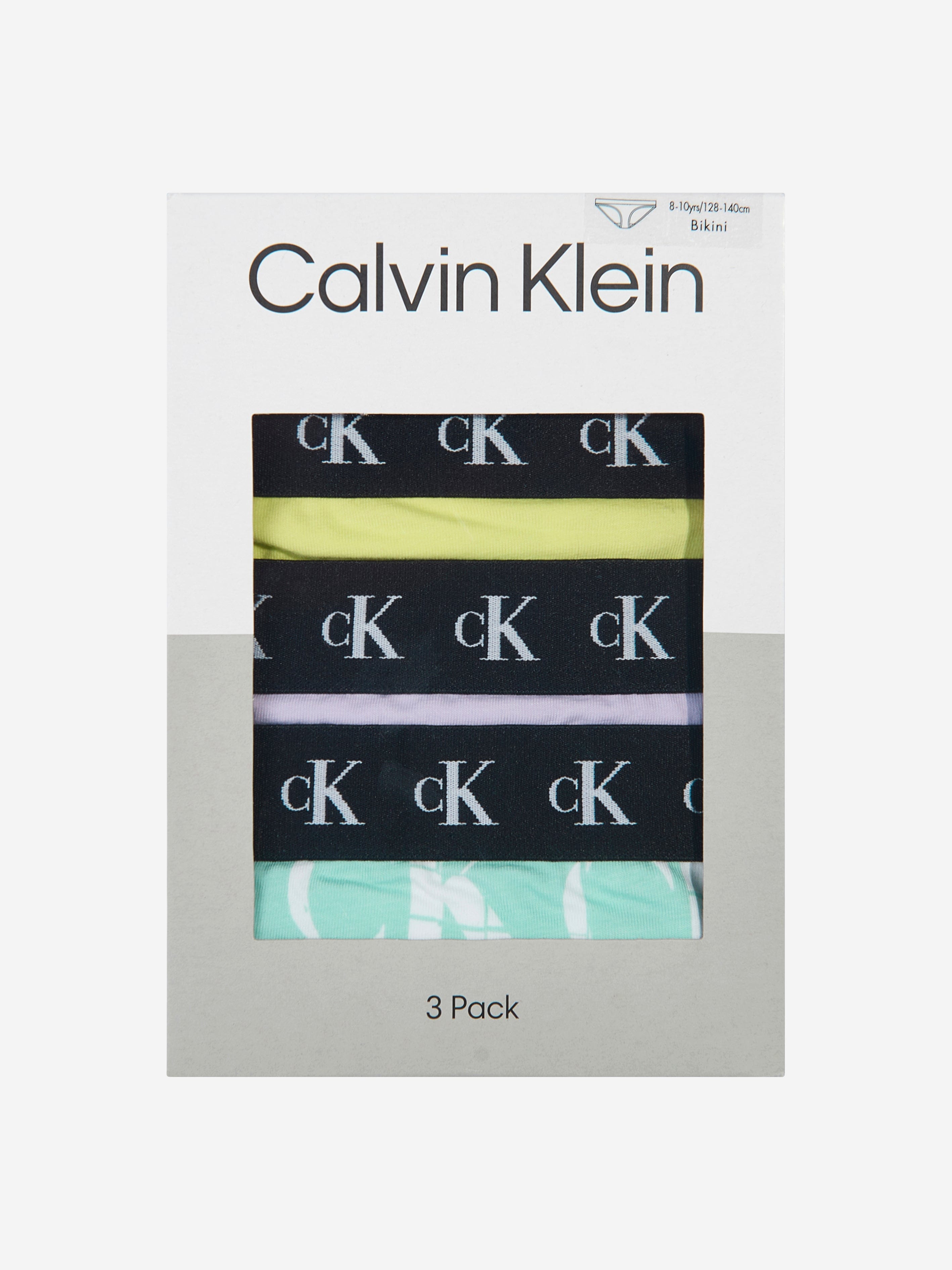 Calvin Klein Girls 3 Pack Bikini Knickers Set in Multicolour For Cheap Sale Online