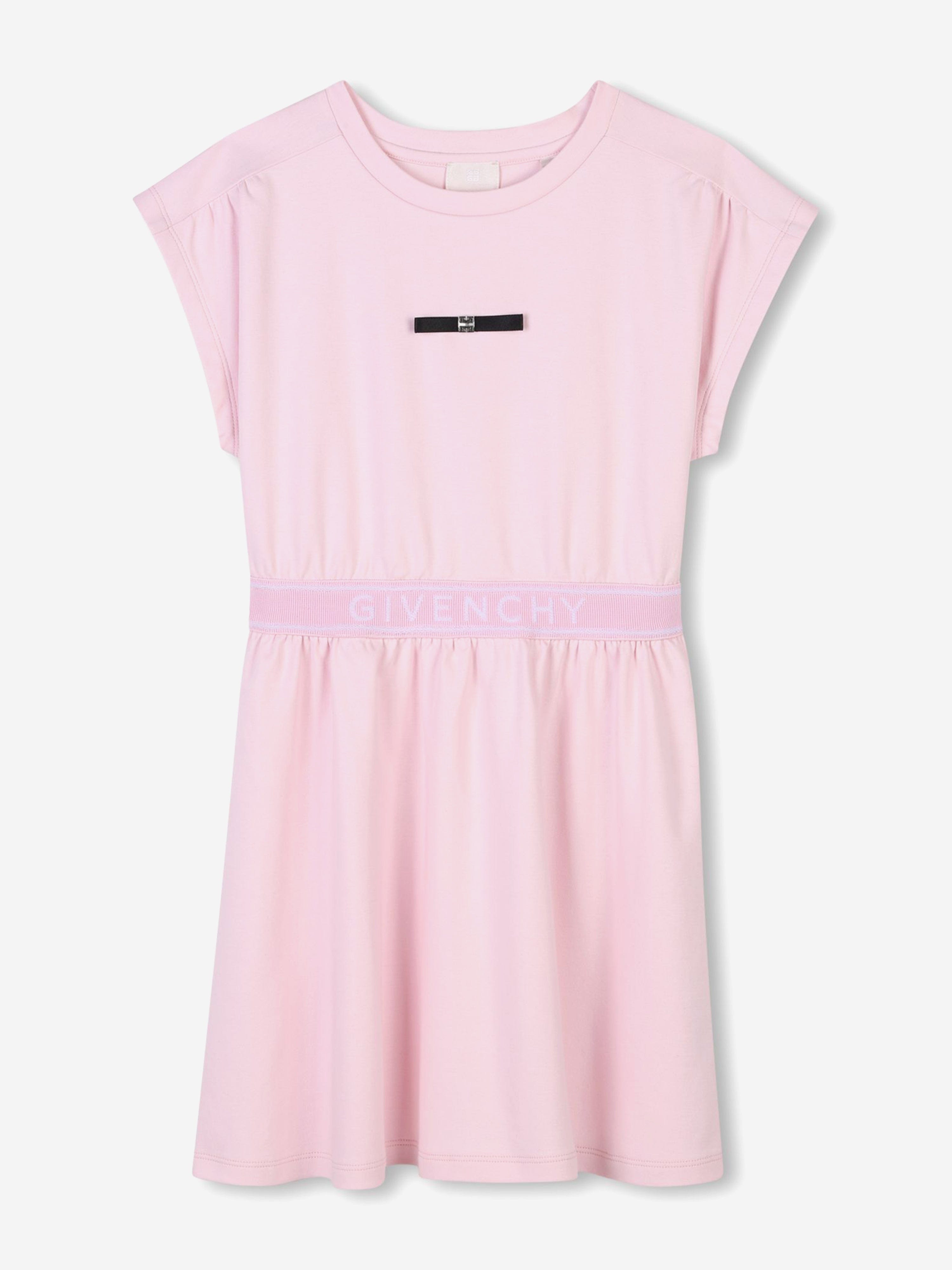 Girls Jacquard Logo Dress in Pink Authentic For Sale