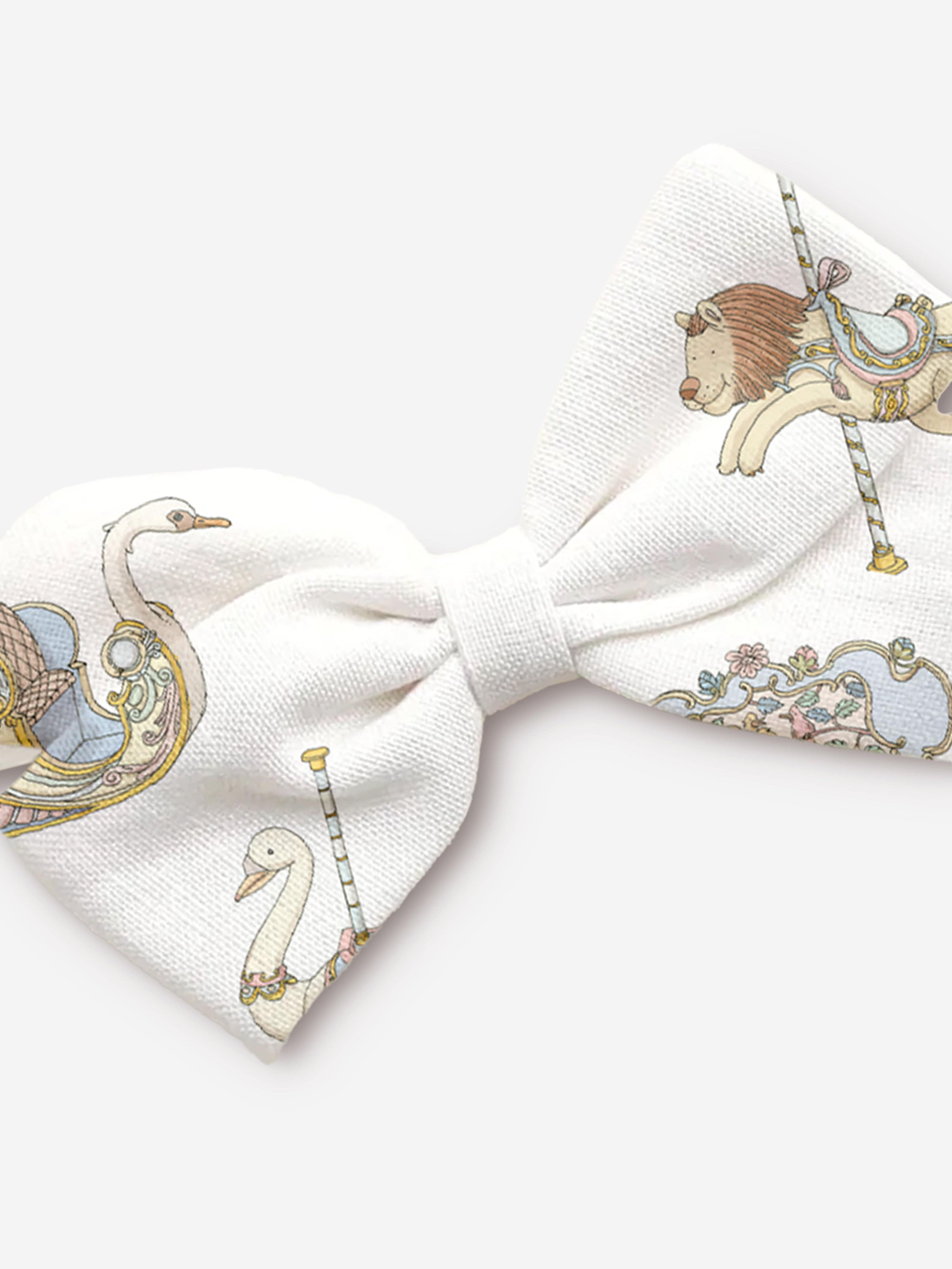 Atelier Choux Baby Girls Carousel Bow Headband in White Cheap Sale Big Discount