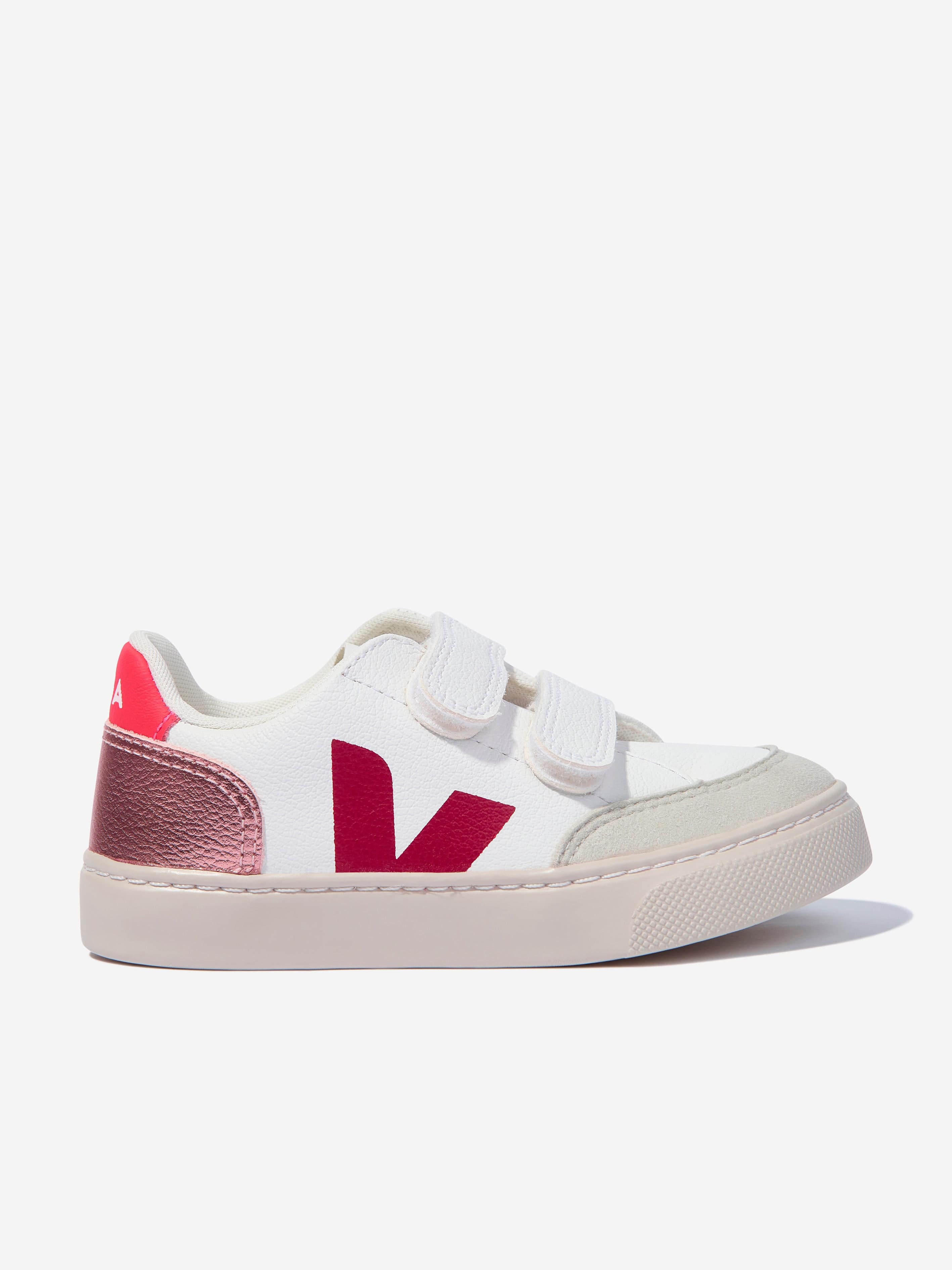 Veja Girls ChromeFree Leather V-12 Trainers in White Supply Cheap Pice
