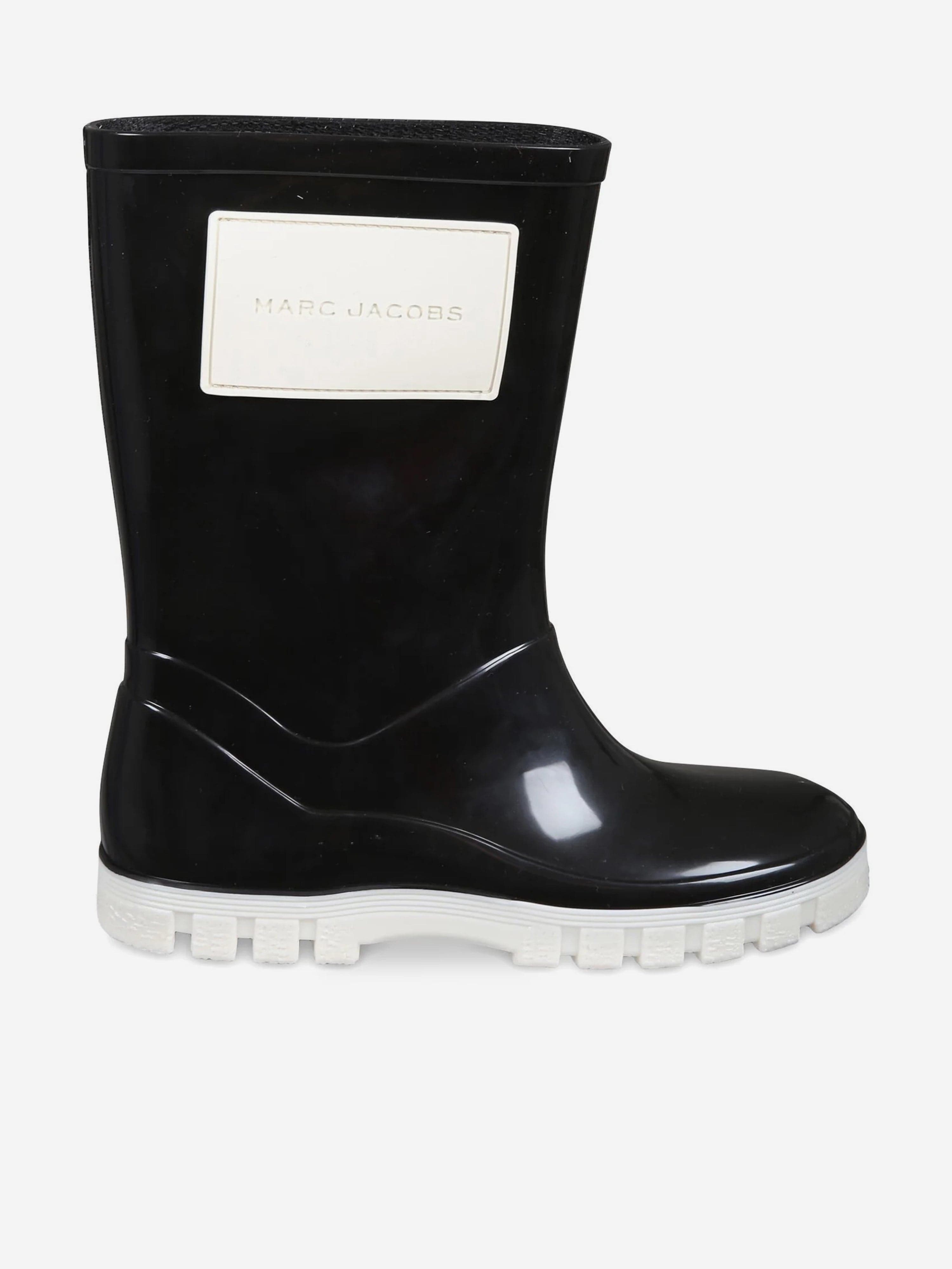MARC JACOBS Kids Logo Rain Boots in Black Sale Big Discount