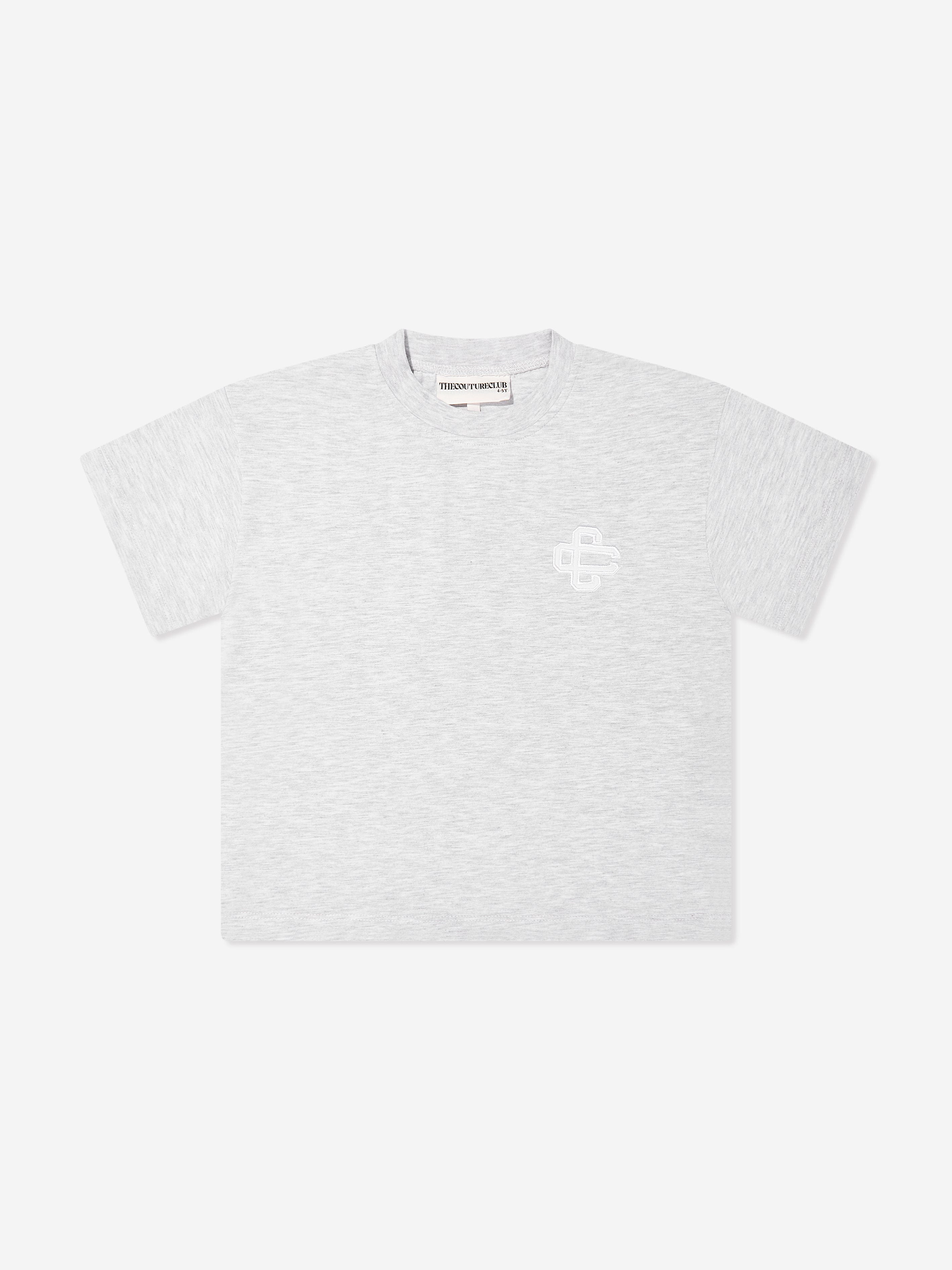 Kids Emblem Applique T-Shirt in Grey From China