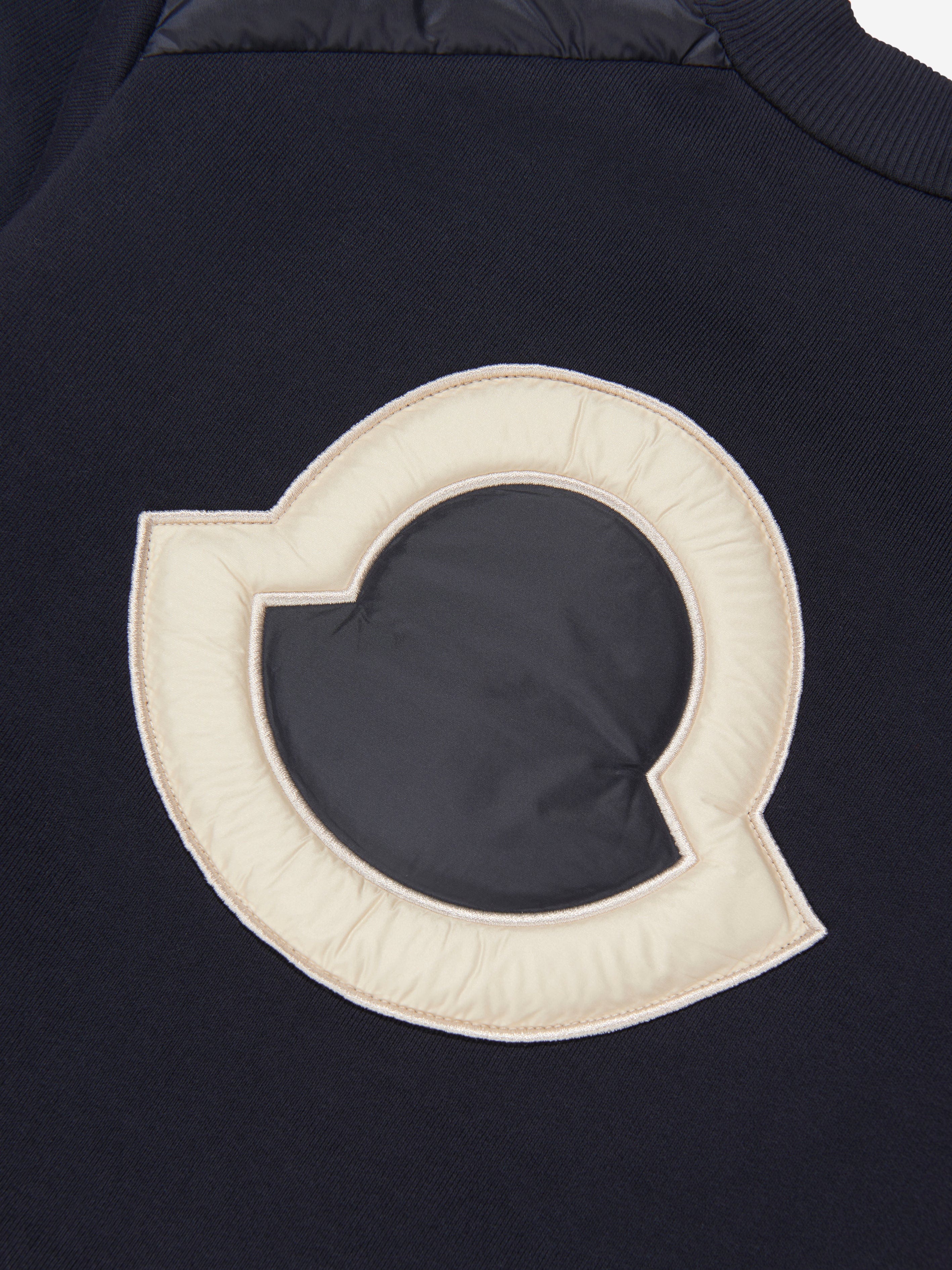 Moncler Enfant Girls Down Padded Zip Up Cardigan in Navy Clearance Newest