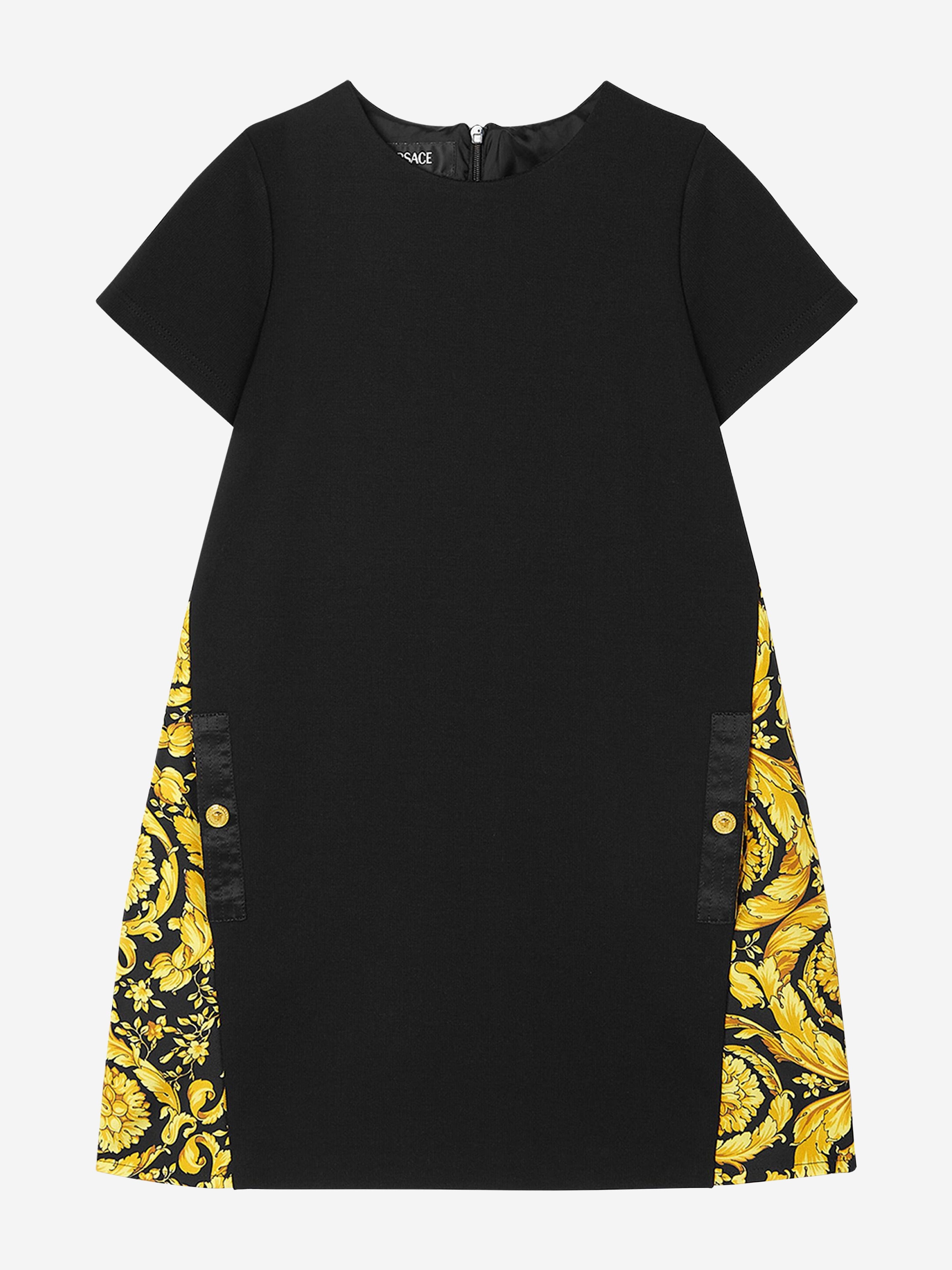 Versace Girls Barocco Punto Milano Dress in Black Free Shipping Low Cost