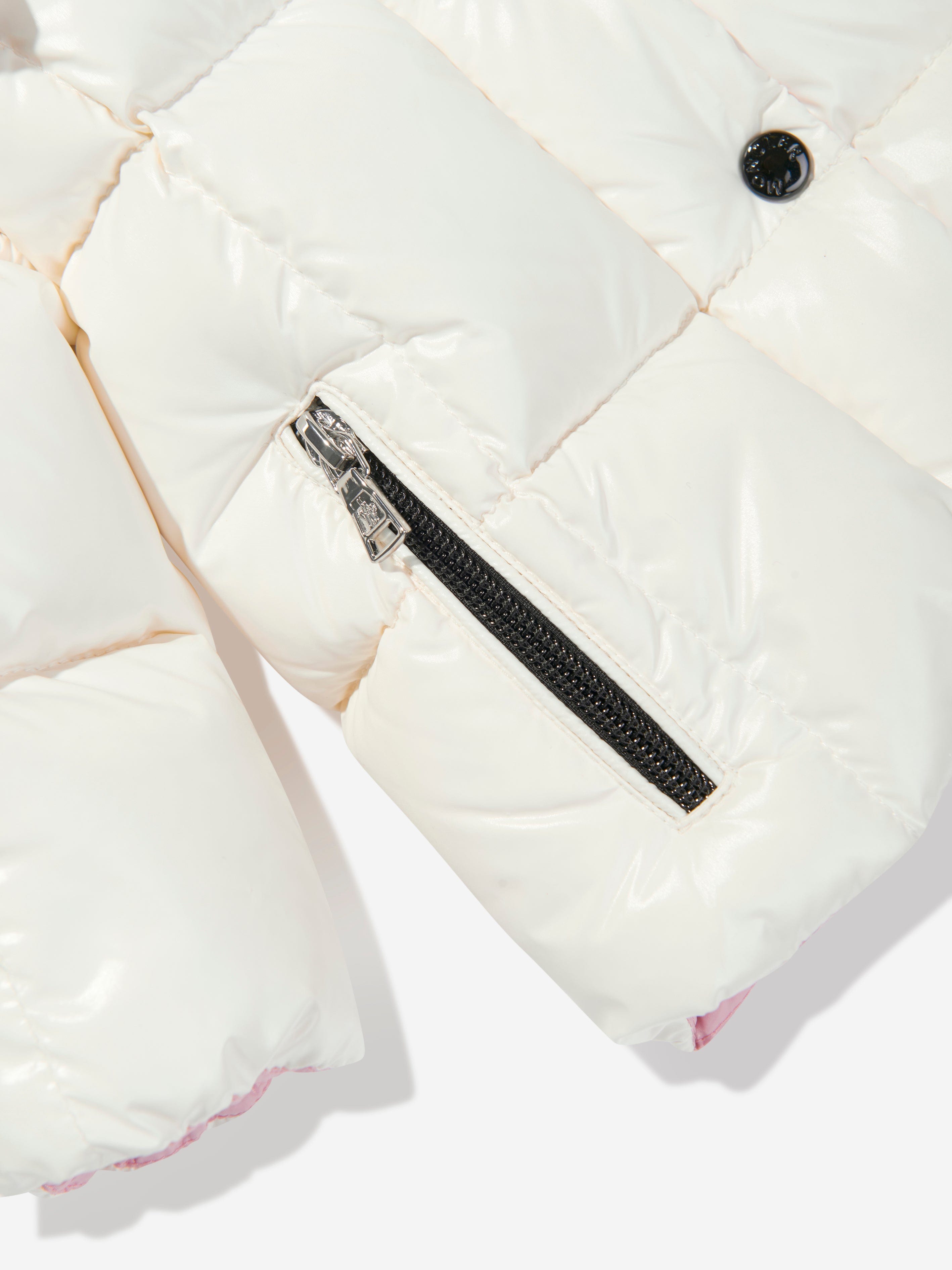 Moncler Enfant Baby Girls Down Padded Parana Jacket in Ivory View Cheap Online