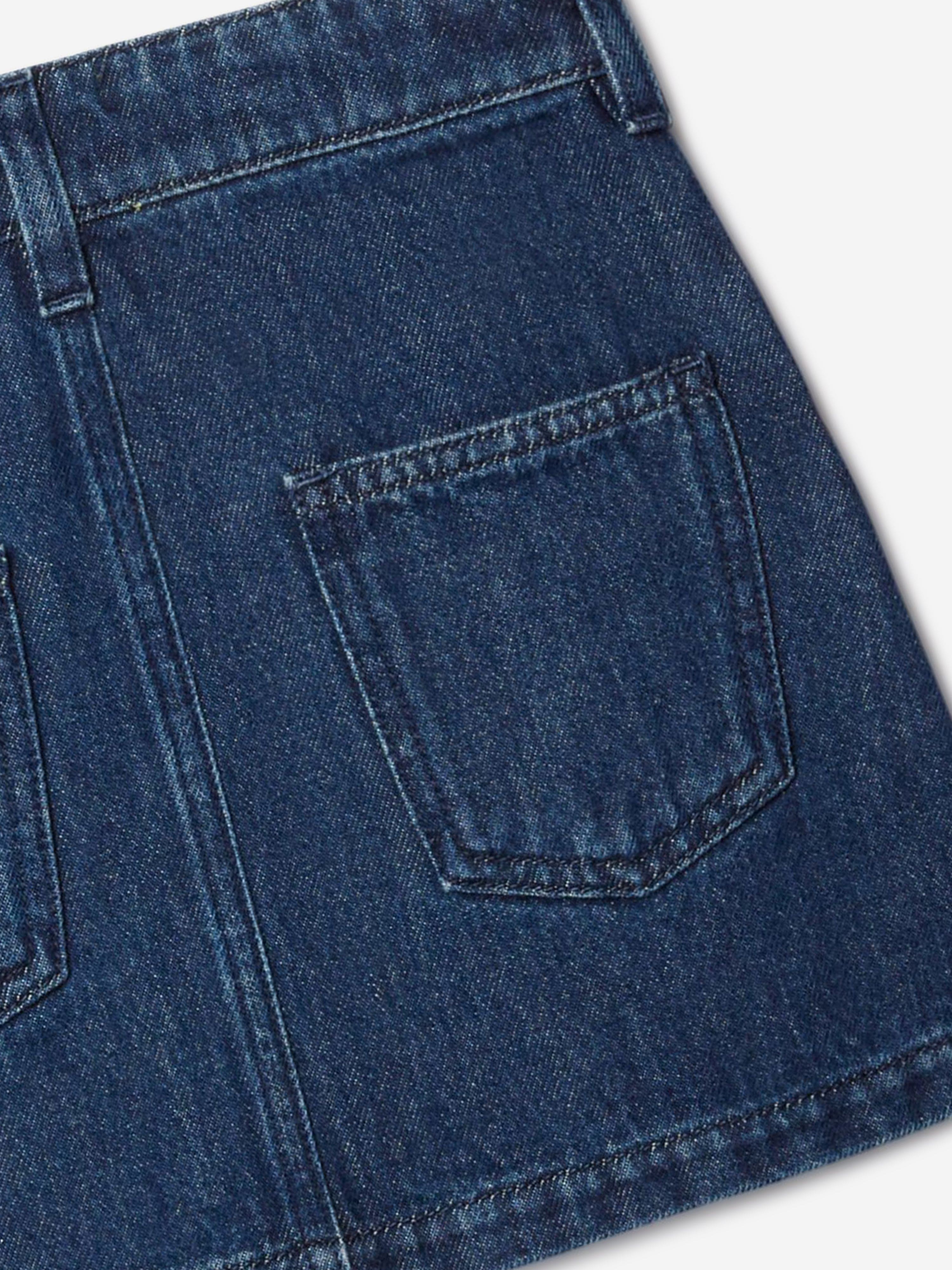 Off-White Girls Bookish Glitter Denim Skirt in Blue New For Sale
