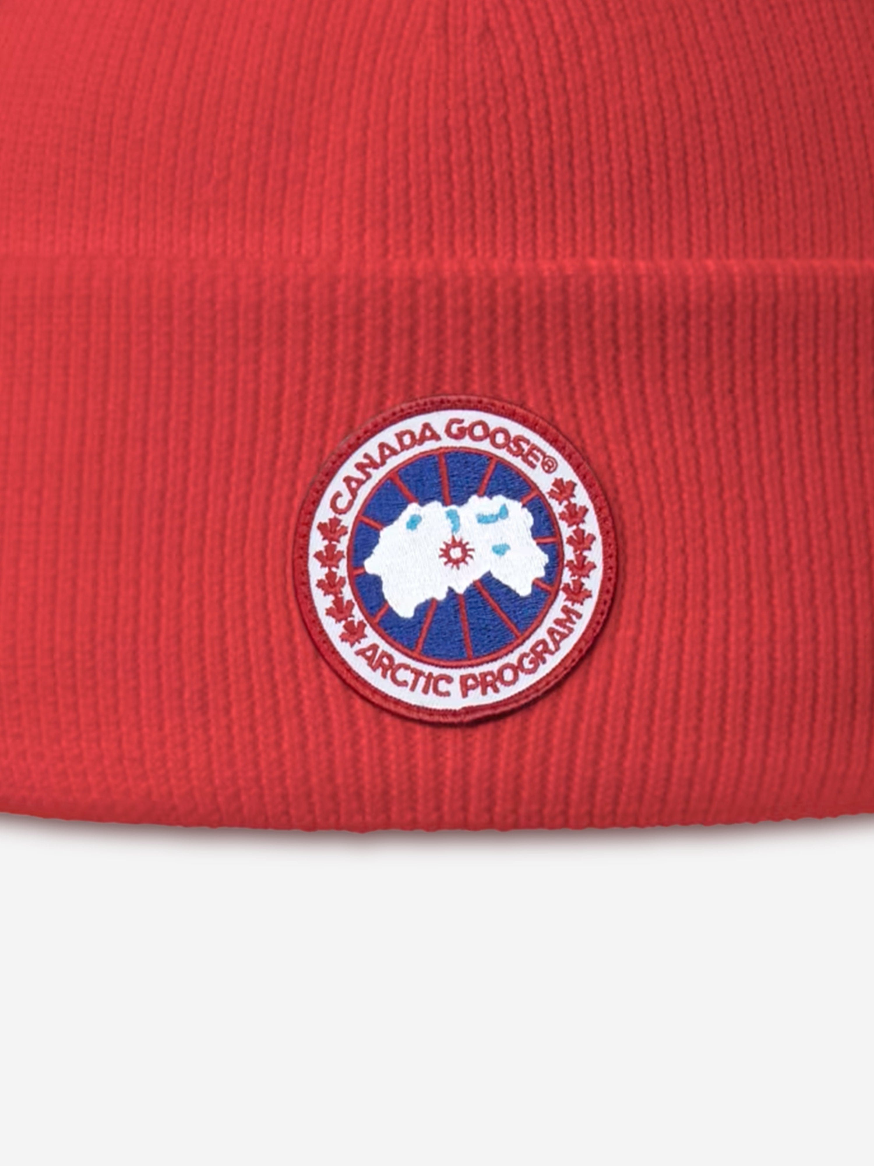 Canada Goose Kids Arctic Toque Beanie Hat in Red Buy Cheap Factory Outlet
