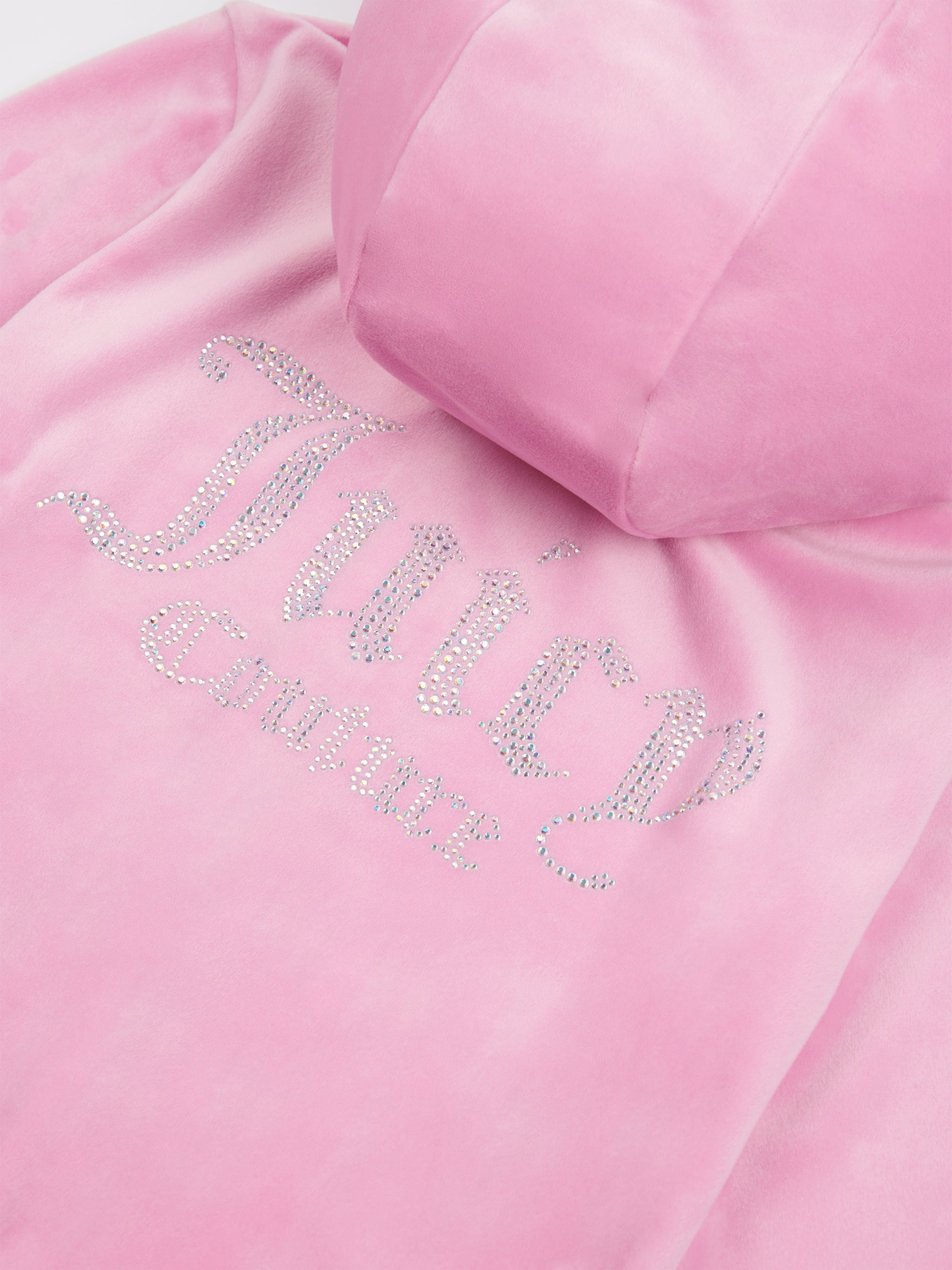 Juicy Couture Girls Diamante Logo Zip Up Top in Pink Outlet Cheap Online