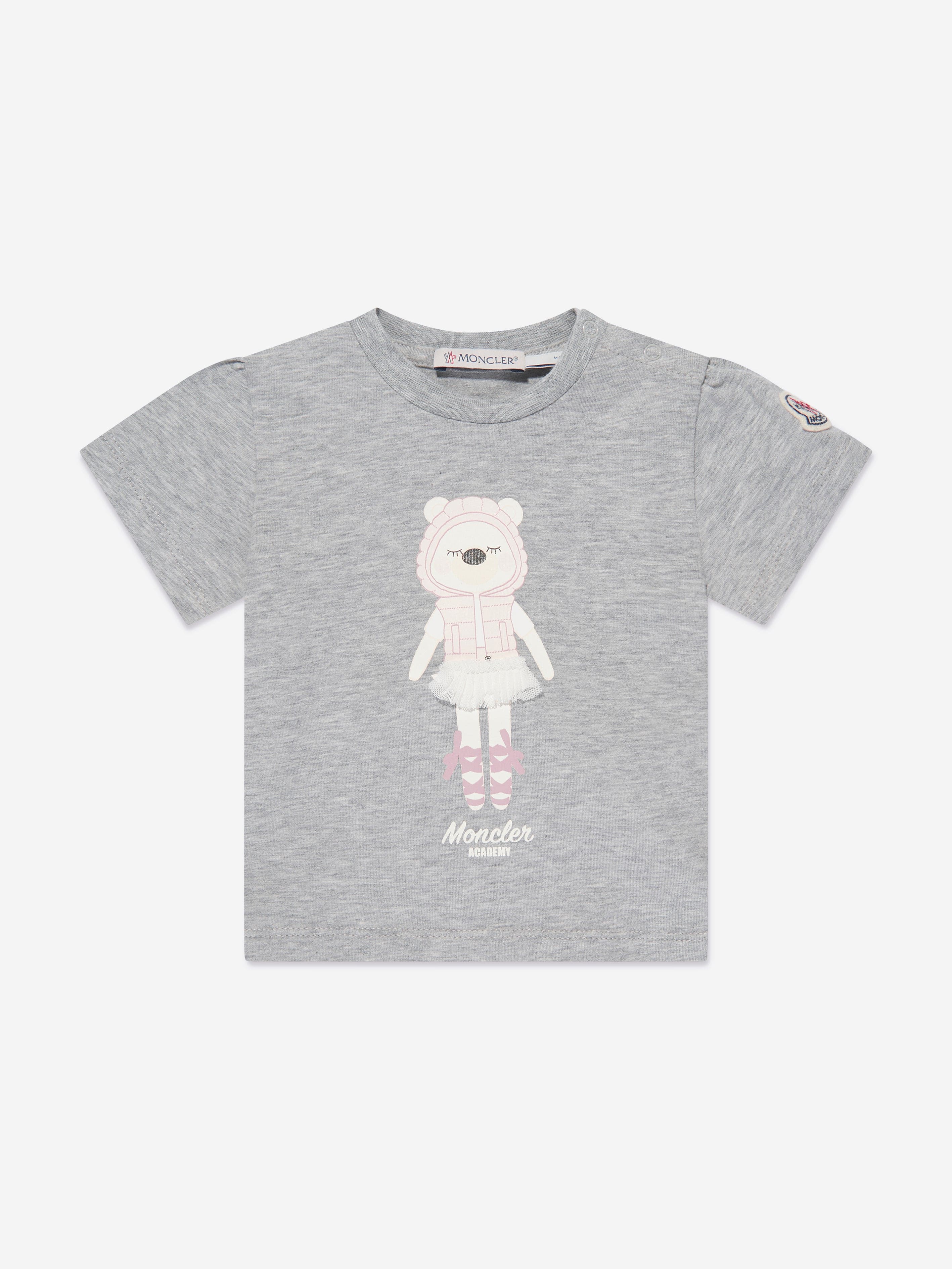 Moncler Enfant Baby Girls Bear T-Shirt in Grey Free Shipping With Paypal