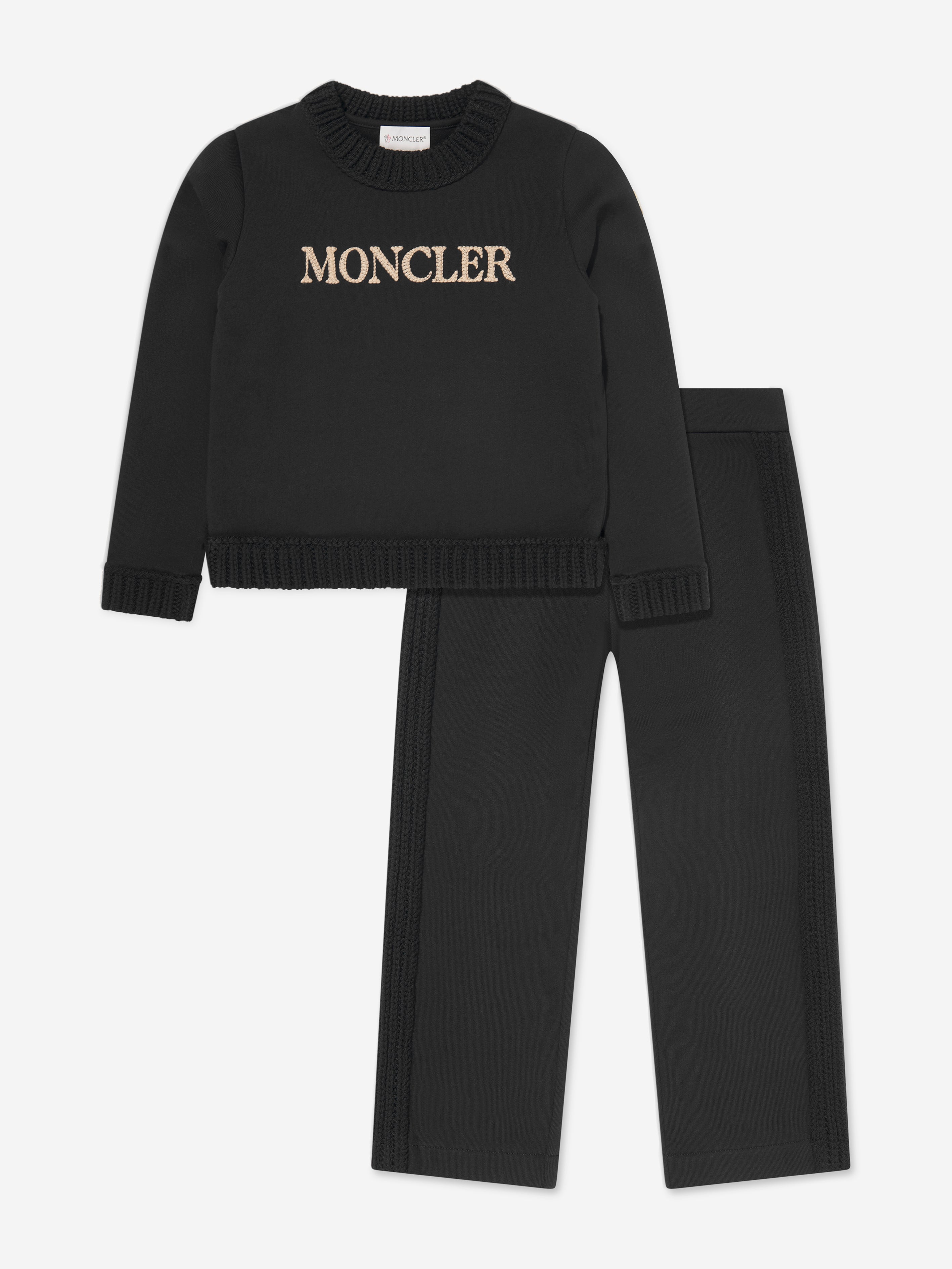 Moncler Enfant Girls Logo Tracksuit in Black Sale Outlet Locations