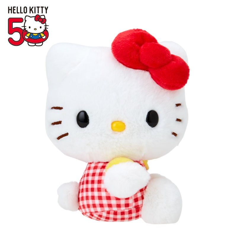 Hello Kitty 50th Anniv. Plush Mascot (Red Gingham) 2025 New Sale Online
