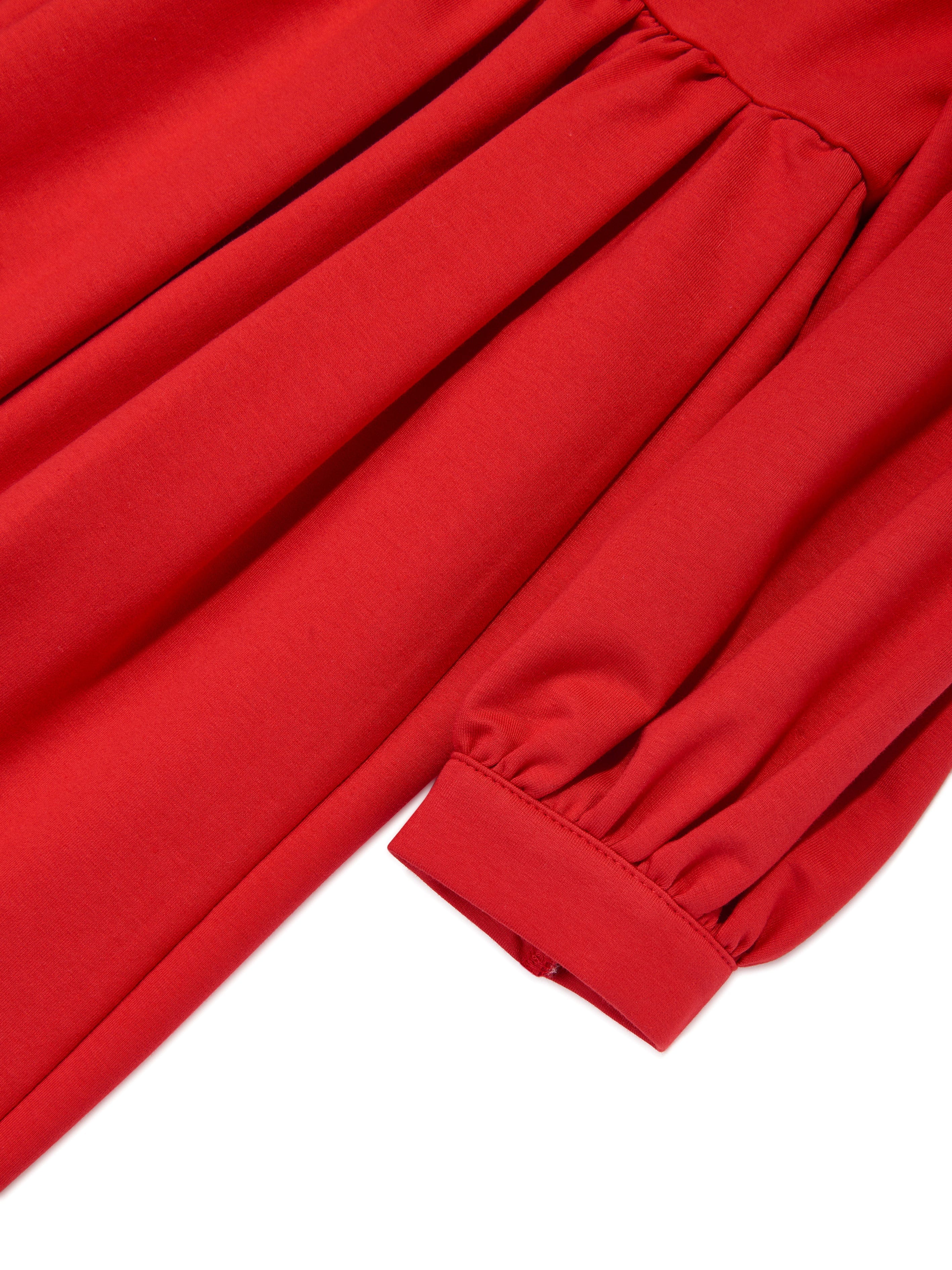 Mama Luma Girls Pleated Bow Dress in Red Free Shipping Geniue Stockist